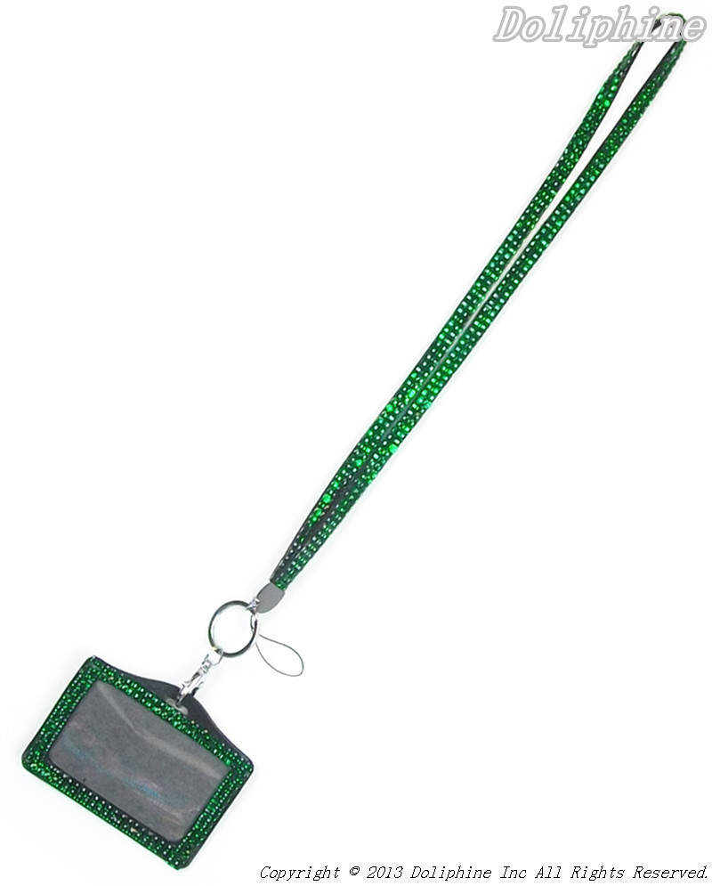 Bulk Wholesale Multi-Color Bling Rhinestone LANYARD & Horizontal ID Badge Holder