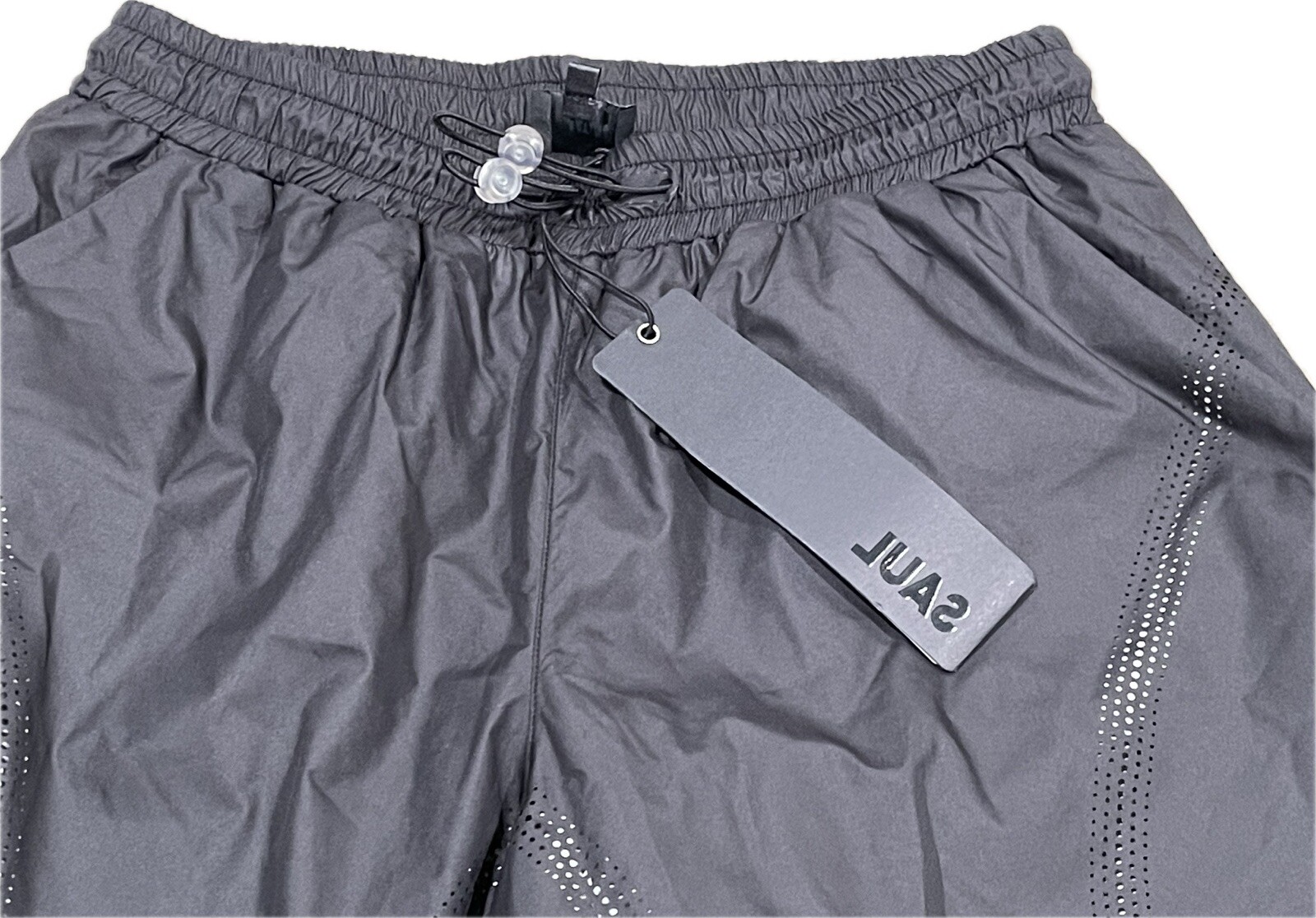 SAUL NASH London Designer Black Perforated Trousers Bottoms Athletic Size S NWT