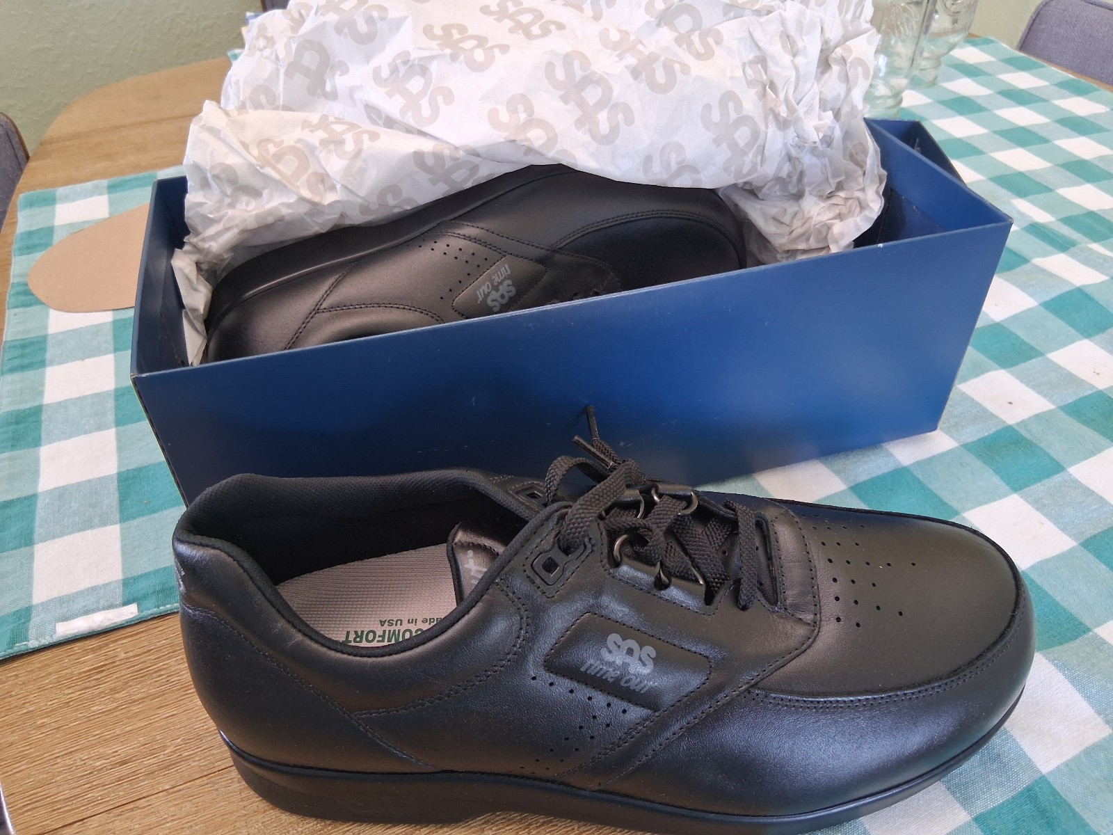 Time Out SAS Shoes Men Size 11 Black Leather Made in USA New in Box Never Worn