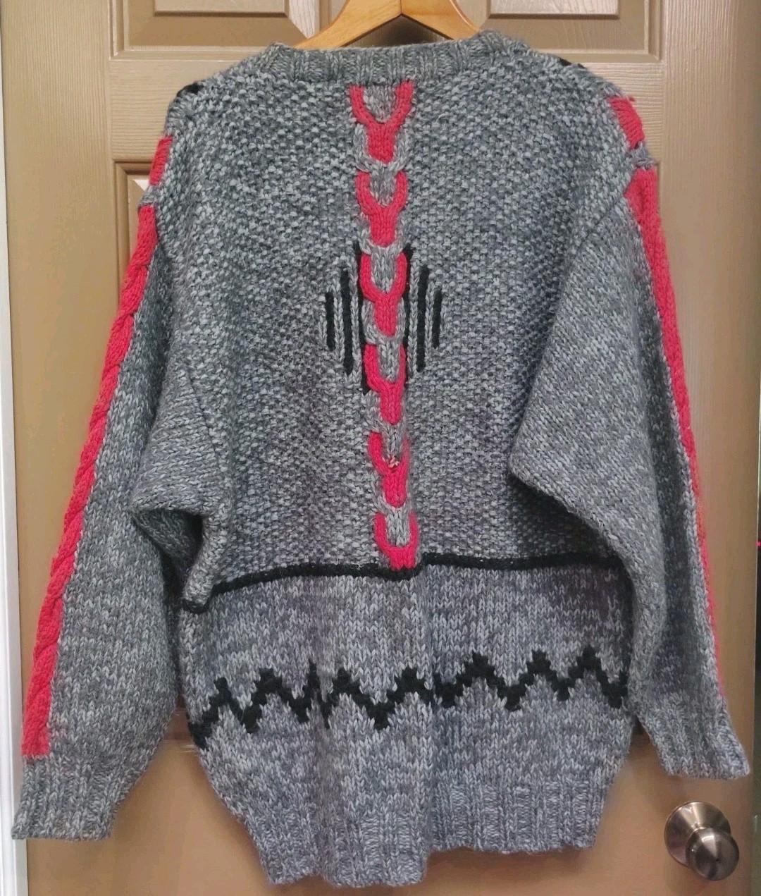 Vintage Novo Creations Sweater Mens Sz L Mohair Chunky Twist Designer Art 80s