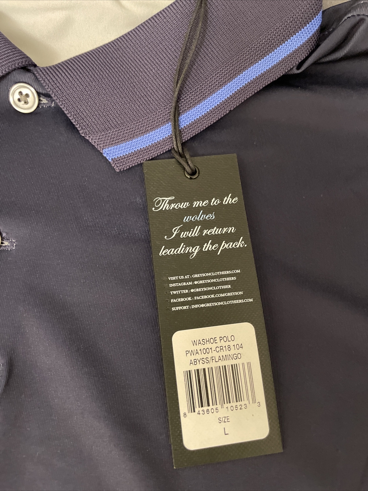 Greyson Golf Shirt Polo Washoe Large Abyss Flamingo Colorblock NWT MSRP $90