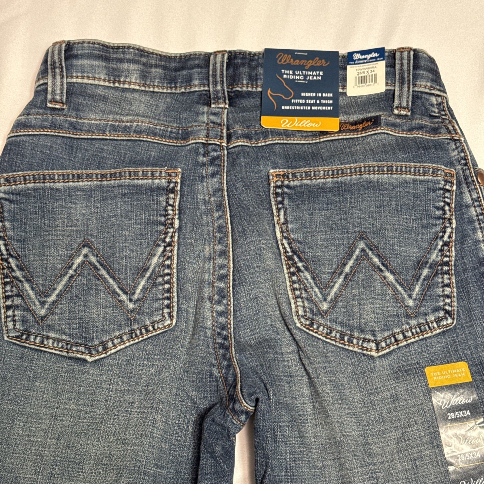 Wrangler Willow Ultimate Riding Jeans Women 28/5×34 Blue Denim Stretch Bootcut
