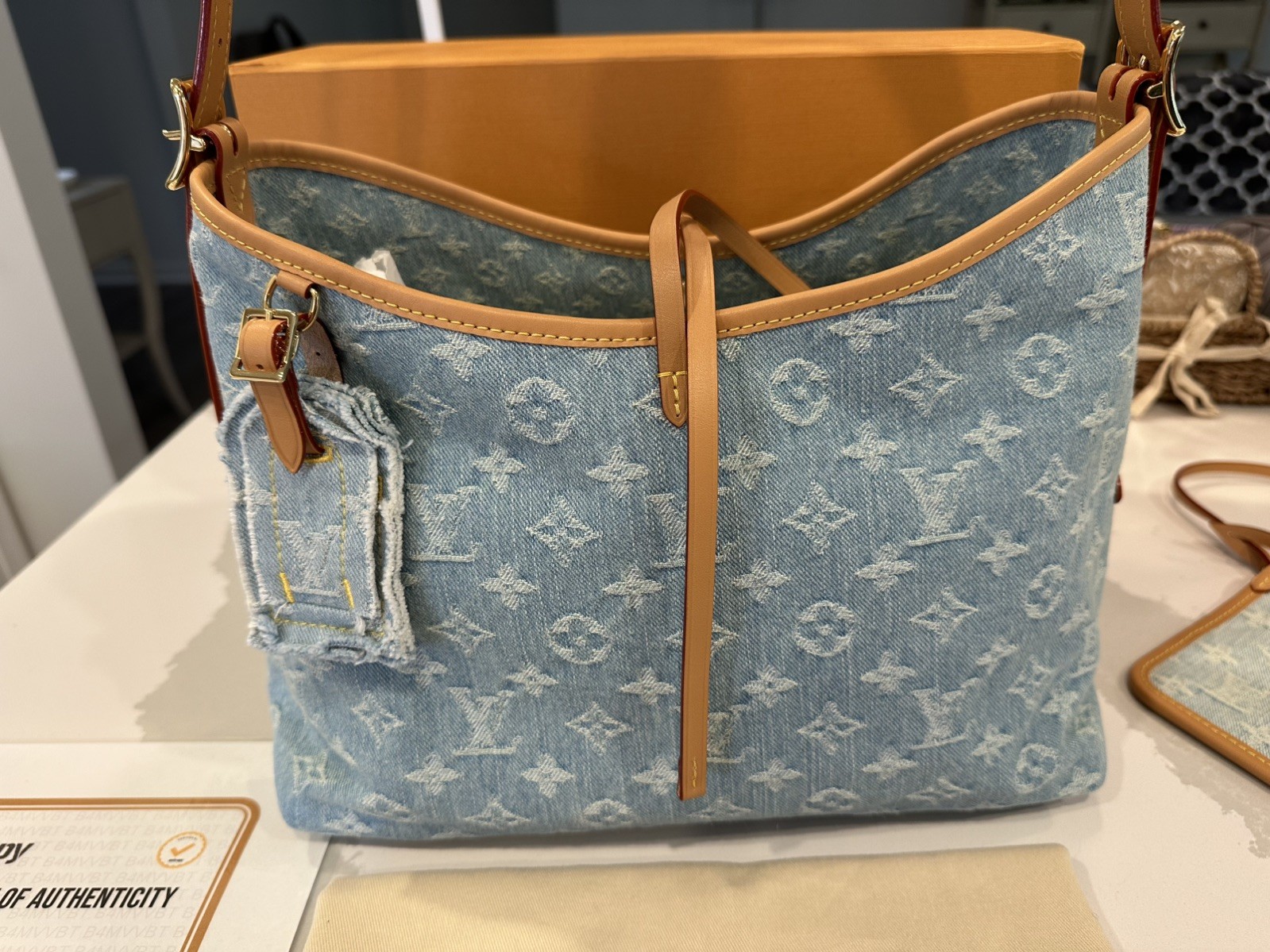 Louis Vuitton Monogram Denim CarryAll PM Sky Blue Limited Edition with Pochette