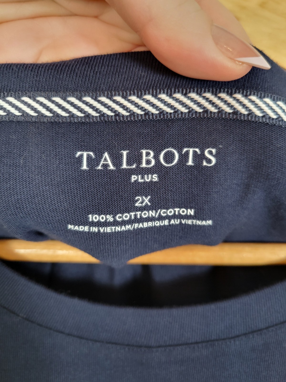 Talbots Plus Size Pearl Embellished Crewneck T-Shirt Size 2X Bellagio