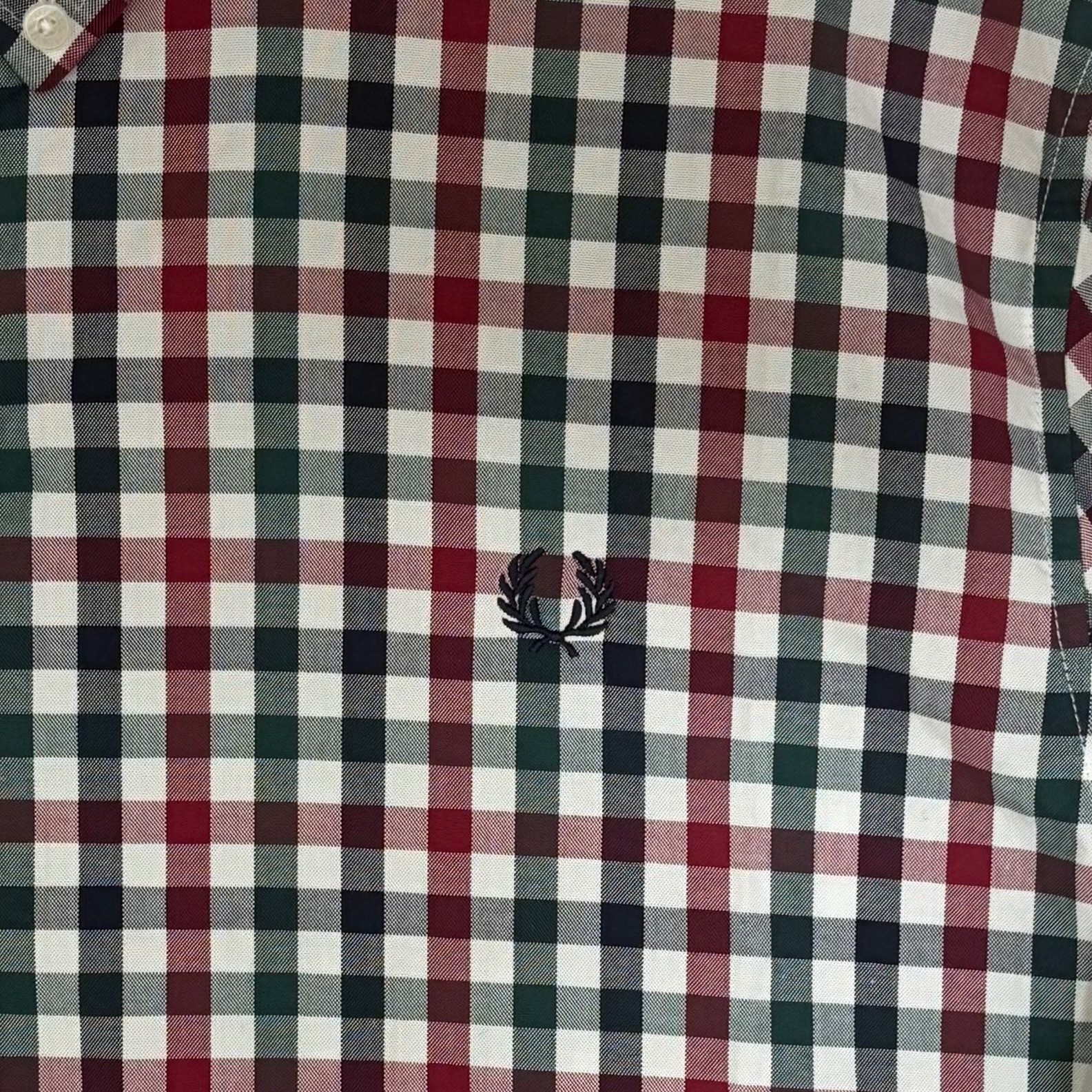 Fred Perry Gingham Shirt Mens XXL Rosso Multi New Short Sleeve Button Down $149