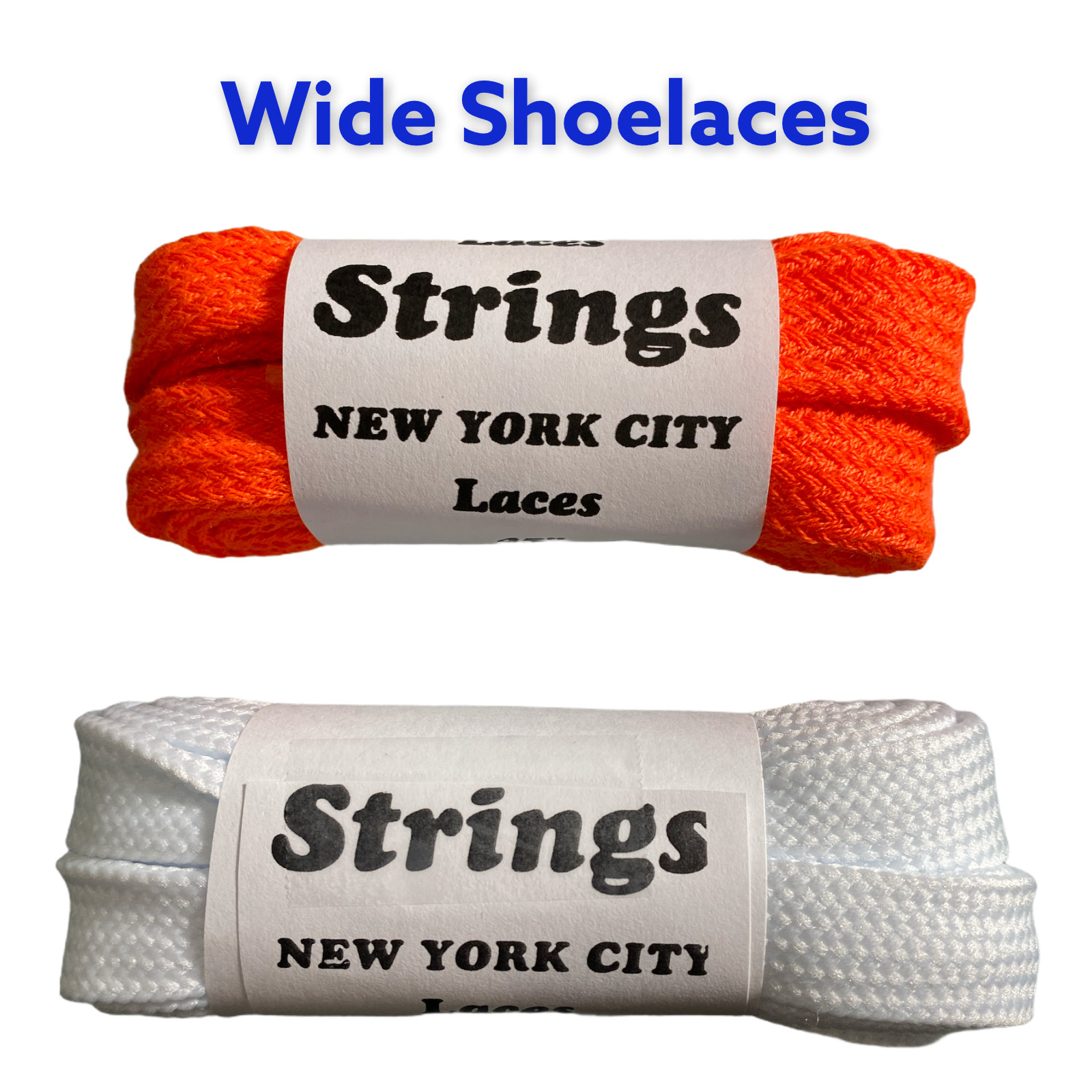 Vintage Wide Flat 45in Lace Shoelaces From the 80s 2 Pair