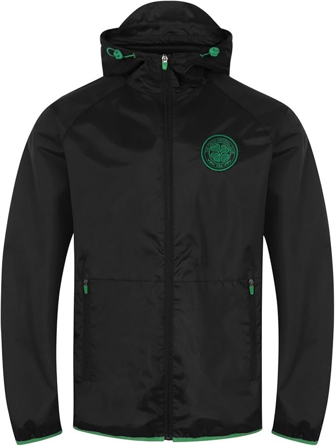 CELTIC Hoodie Windbreaker Jacket Mens LARGE Official Hooded Rain Coat CEH3
