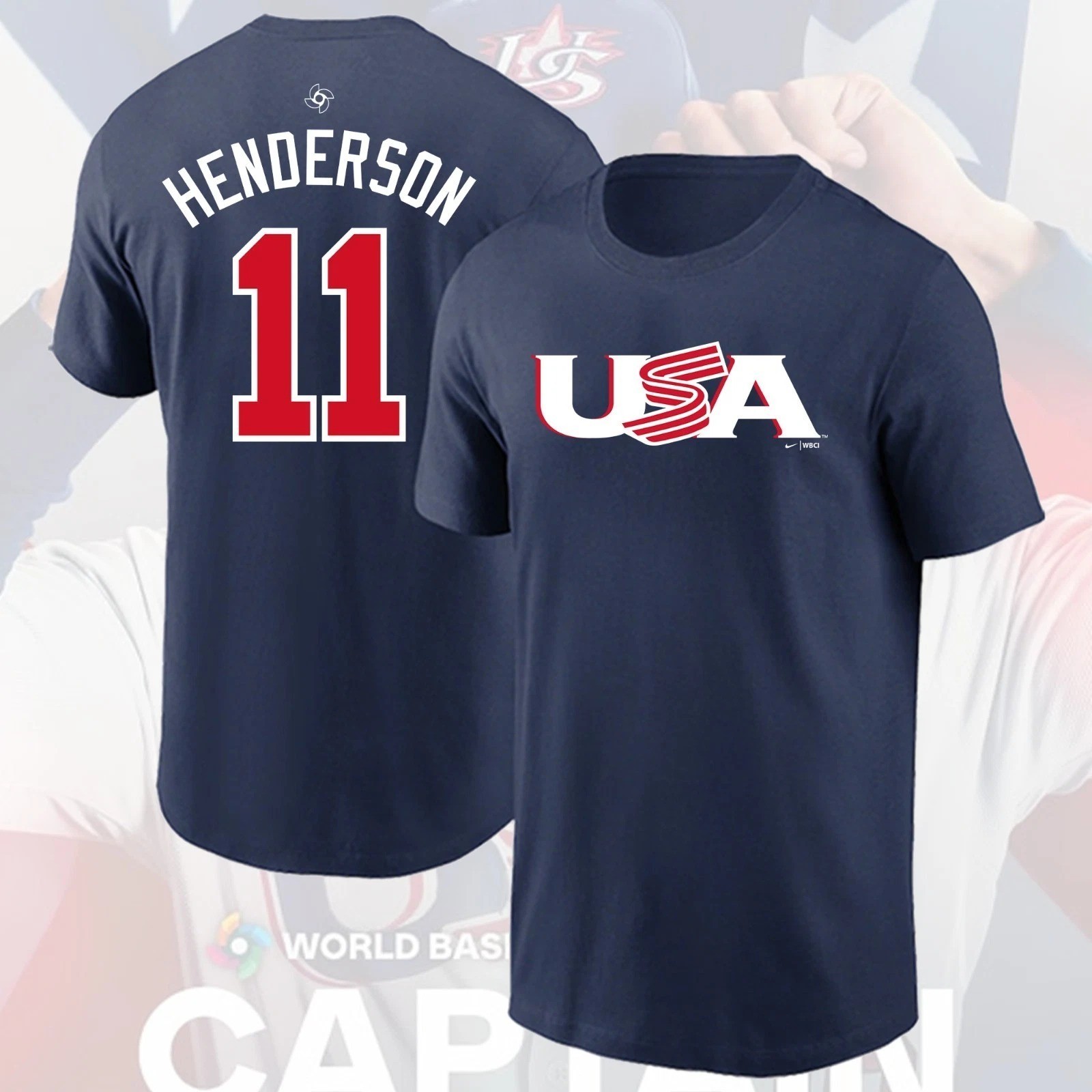 Gunnar Henderson #11 USA Team 2026 World Baseball Classic Name & Number Fan Look