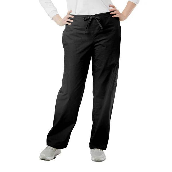 LADIES DRAWSTRING TROUSER ELASTICATED STRETCH WAIST WORK TROUSERS POCKETS PANT