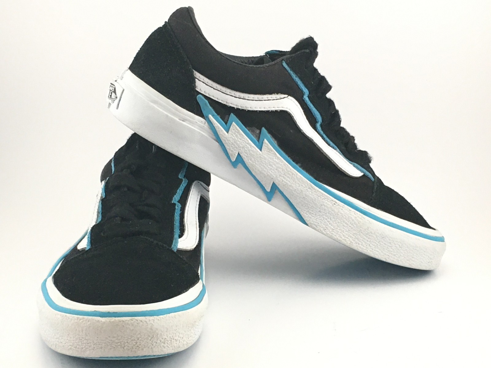 Vans Old Skool Bolt Pop Black Blue White Men 6.5 Women 8 VN0009Q5Y61 Lightning