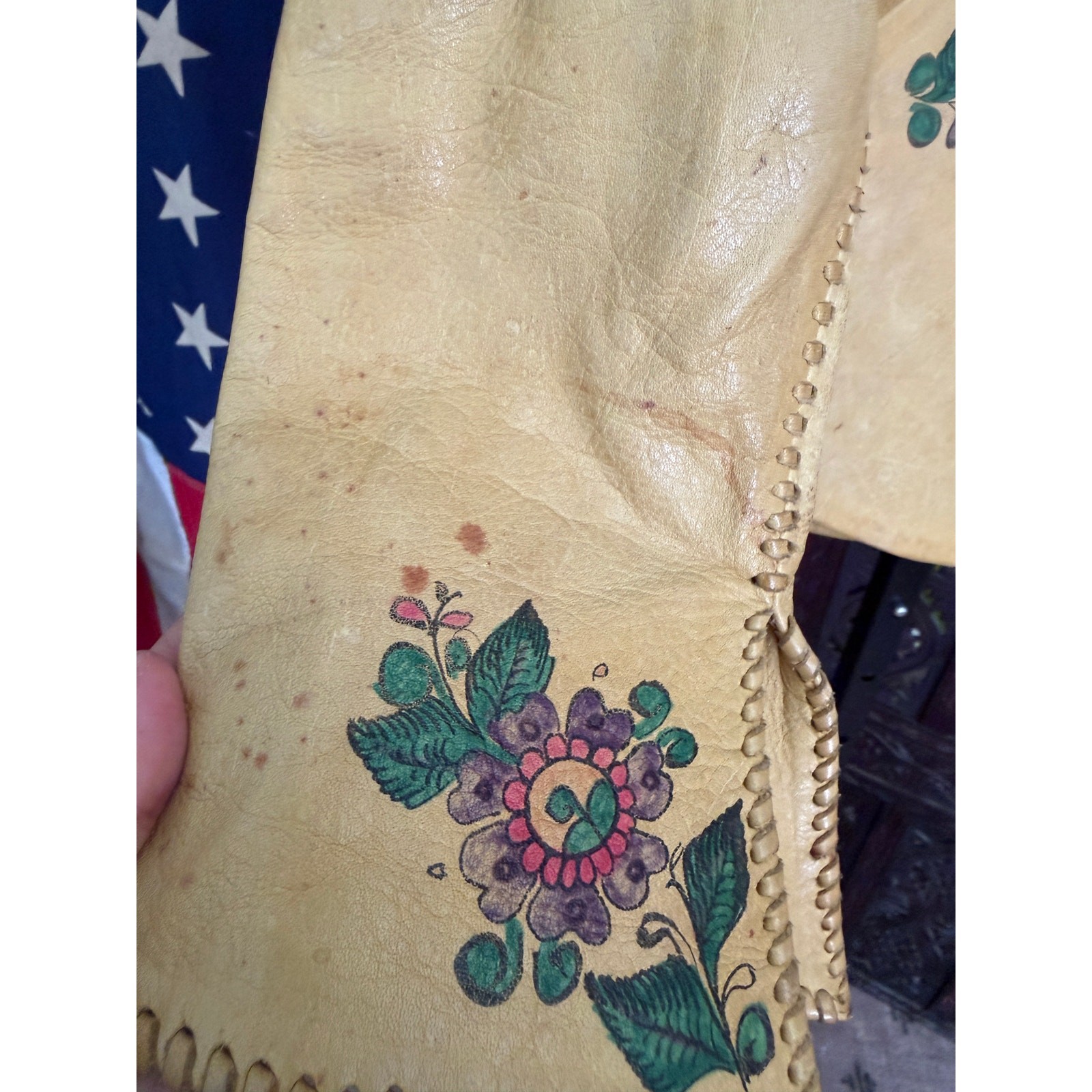 Vintage 60s 70s Char hand painted whipstitch jacket