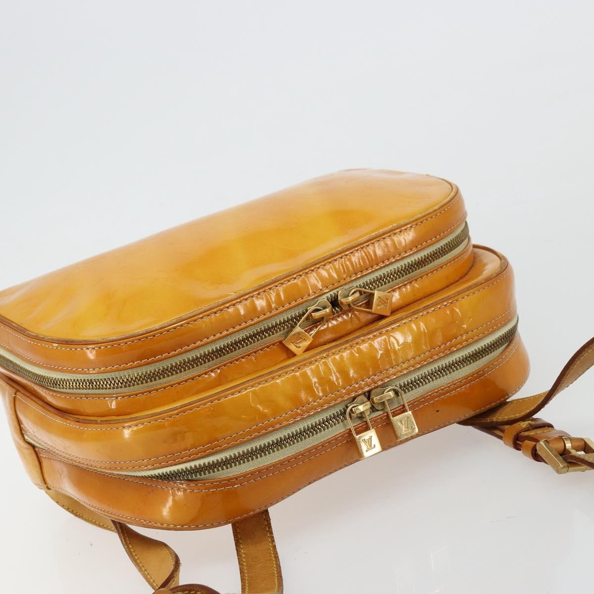 LOUIS VUITTON Monogram Vernis Marley Backpack Yellow M91040 LV Auth bs34725