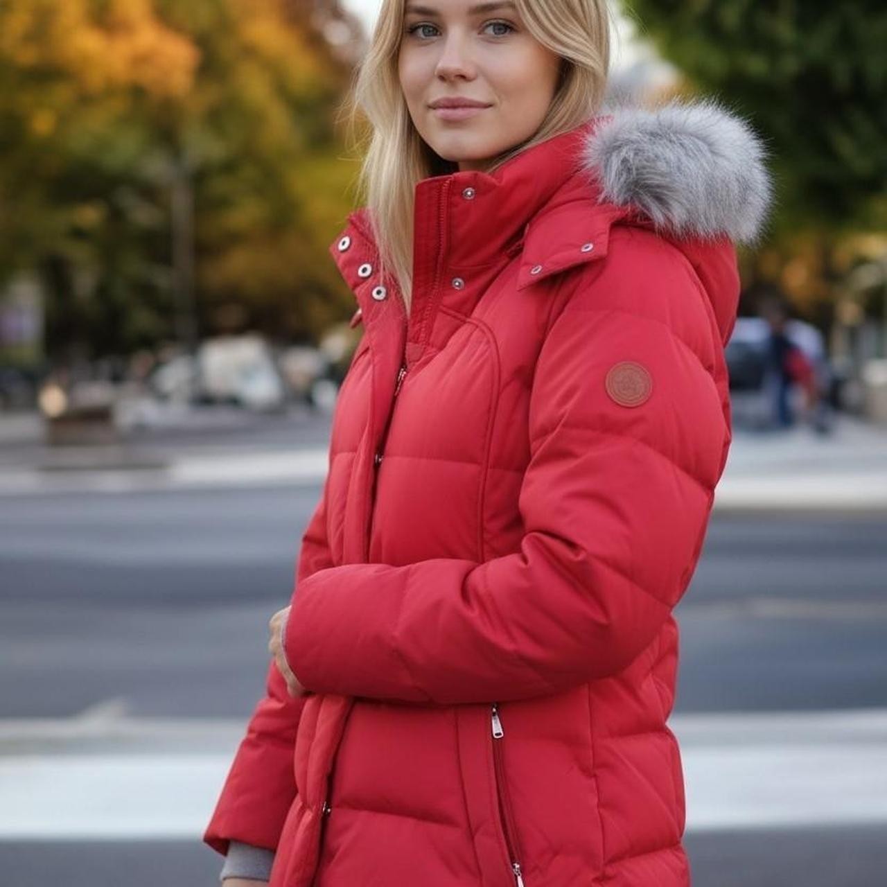 Free Country Power Down Series Winter Coat With Faux Fur Lined Hood Size Medium