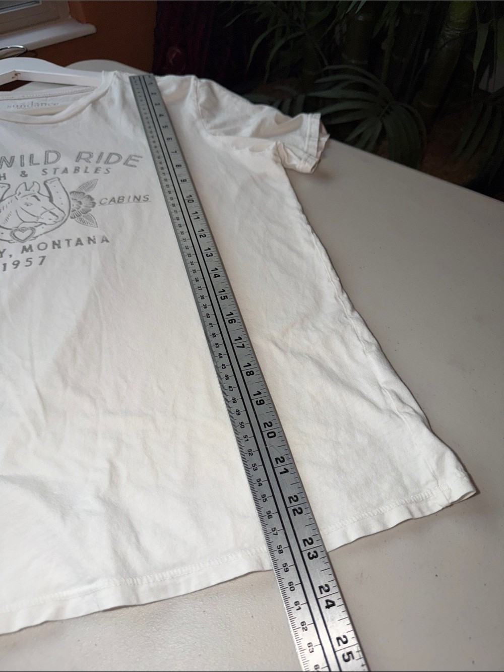 SUNDANCE Pale Cream ‘The Wild Ride’ Graphic Short Sleeve Tee M