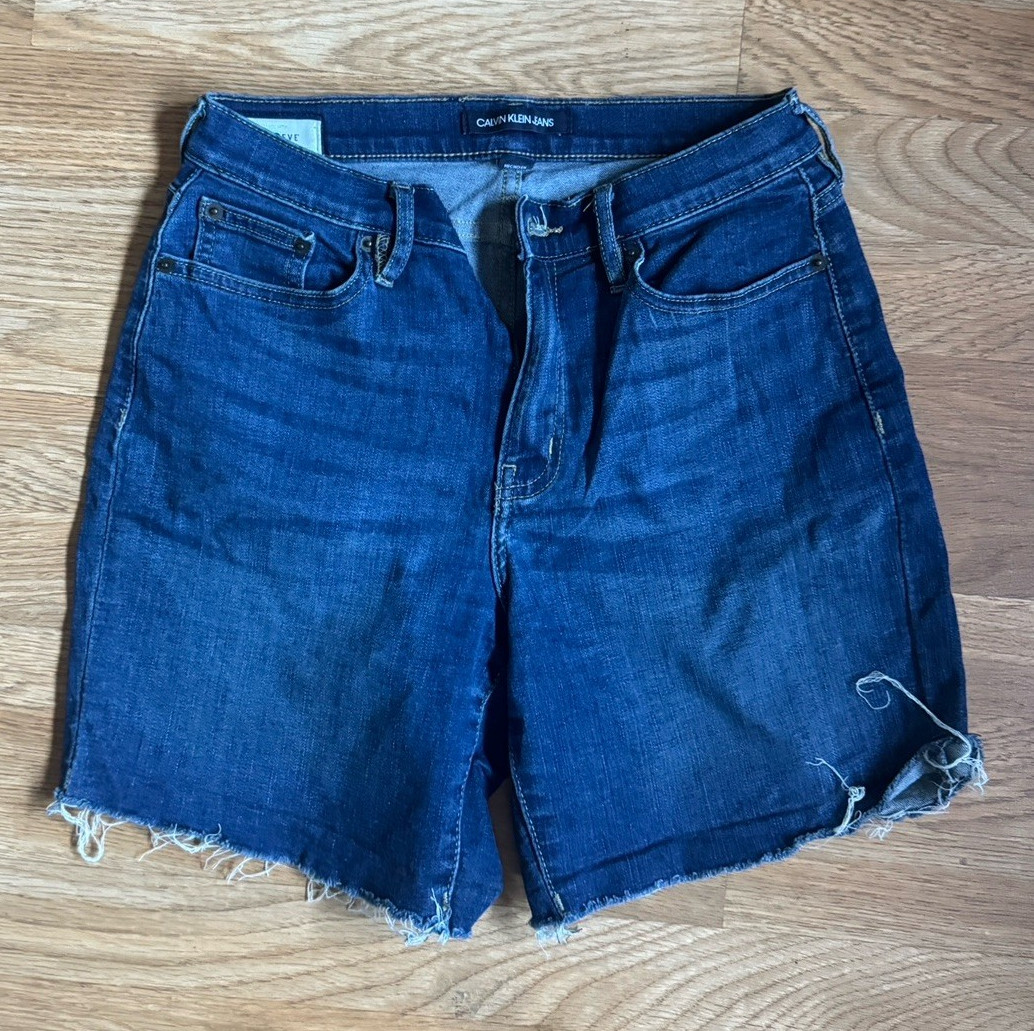 Calvin Klein Jeans Women’s Size 2 Blue Solid Denim Jean Shorts Regular