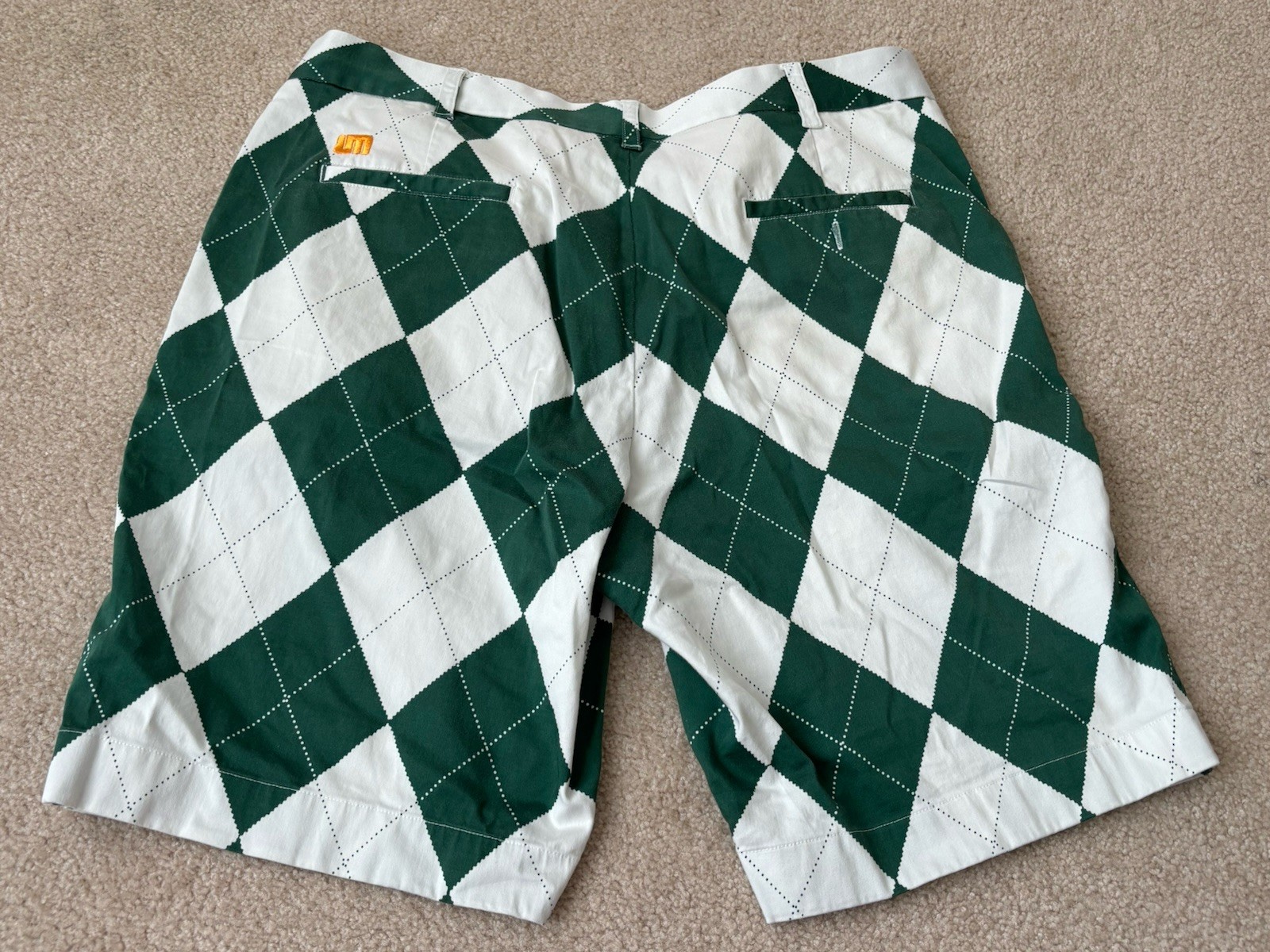 Loudmouth Argyle Men’s Golf Shorts Green SZ 40