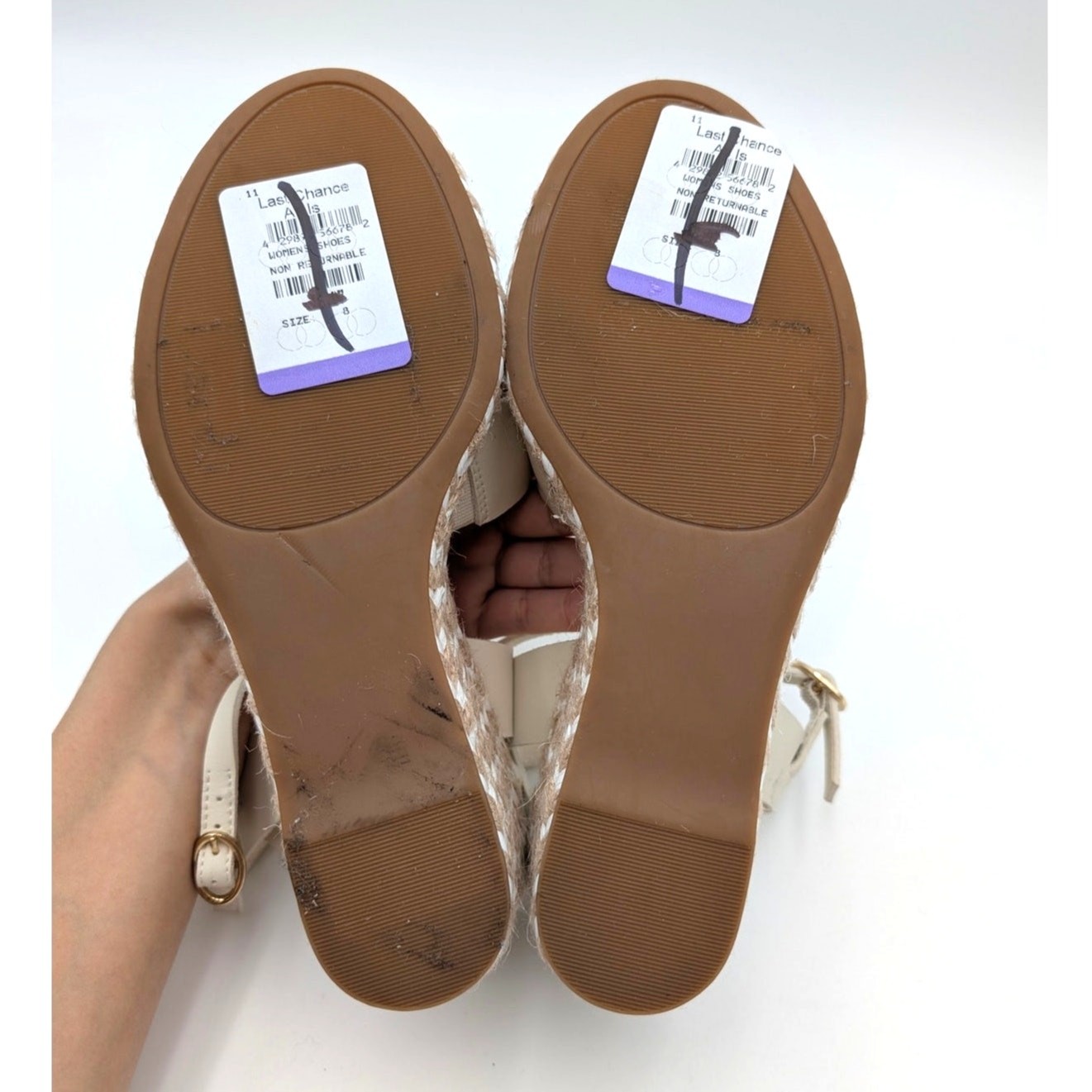 Nordstrom Rack Renata Espadrille Wedge Sandals Women’s Cream Size US8M EU38
