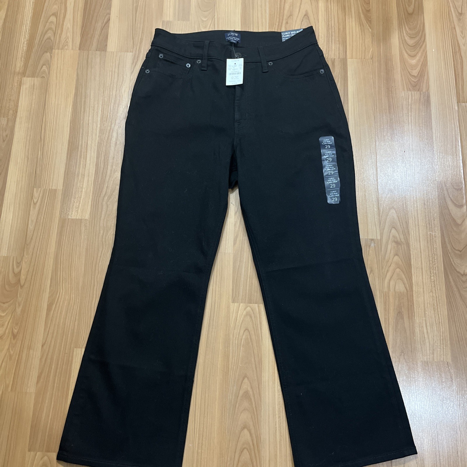 J.Crew Women’s Jeans Size 29 Black Mid Rise Flare Crop Denim Jean Pants