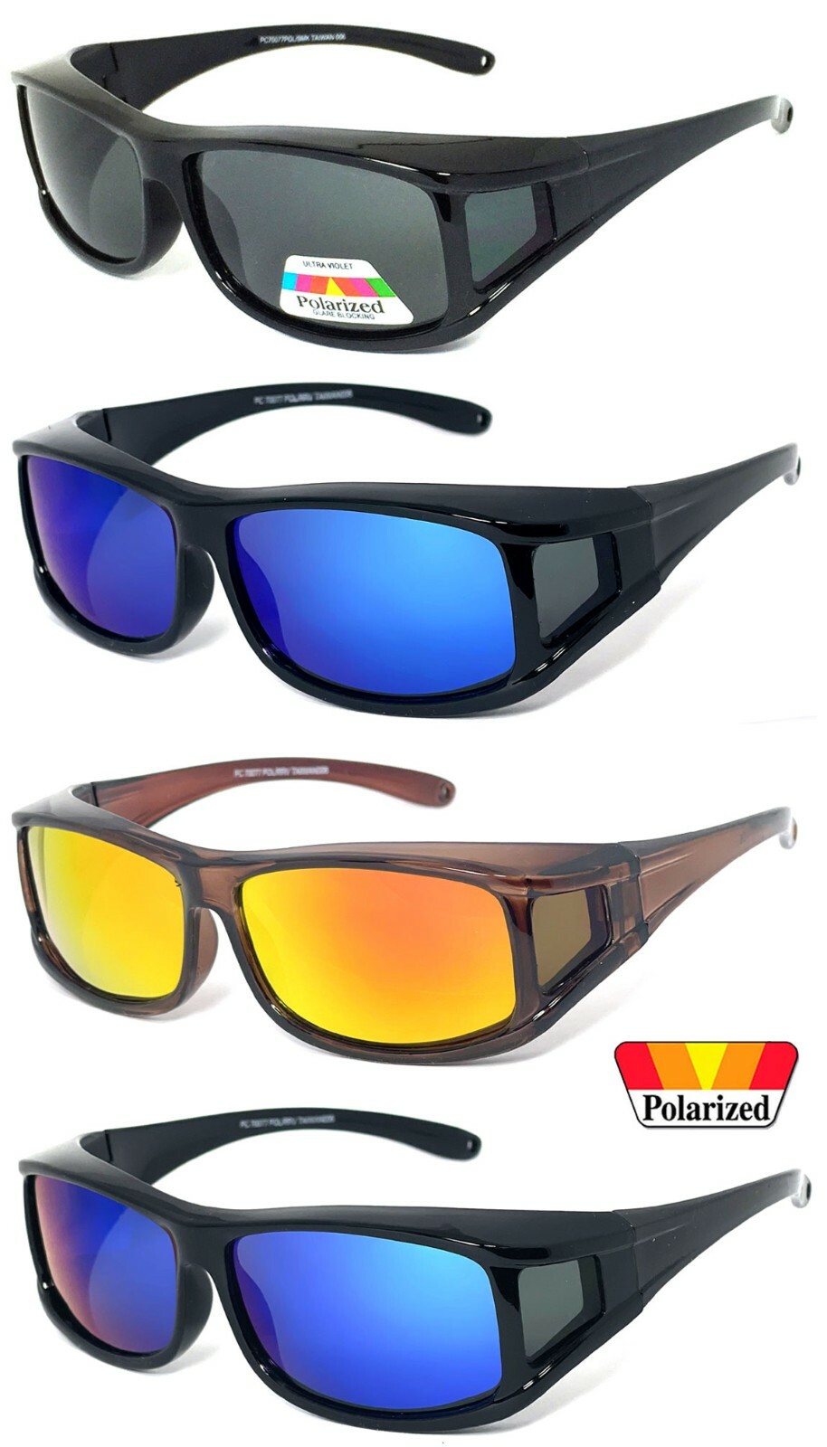 1 or 2 Pairs FIT OVER Sunglasses Polarized Lens Cover Rx Glasses UV Protect