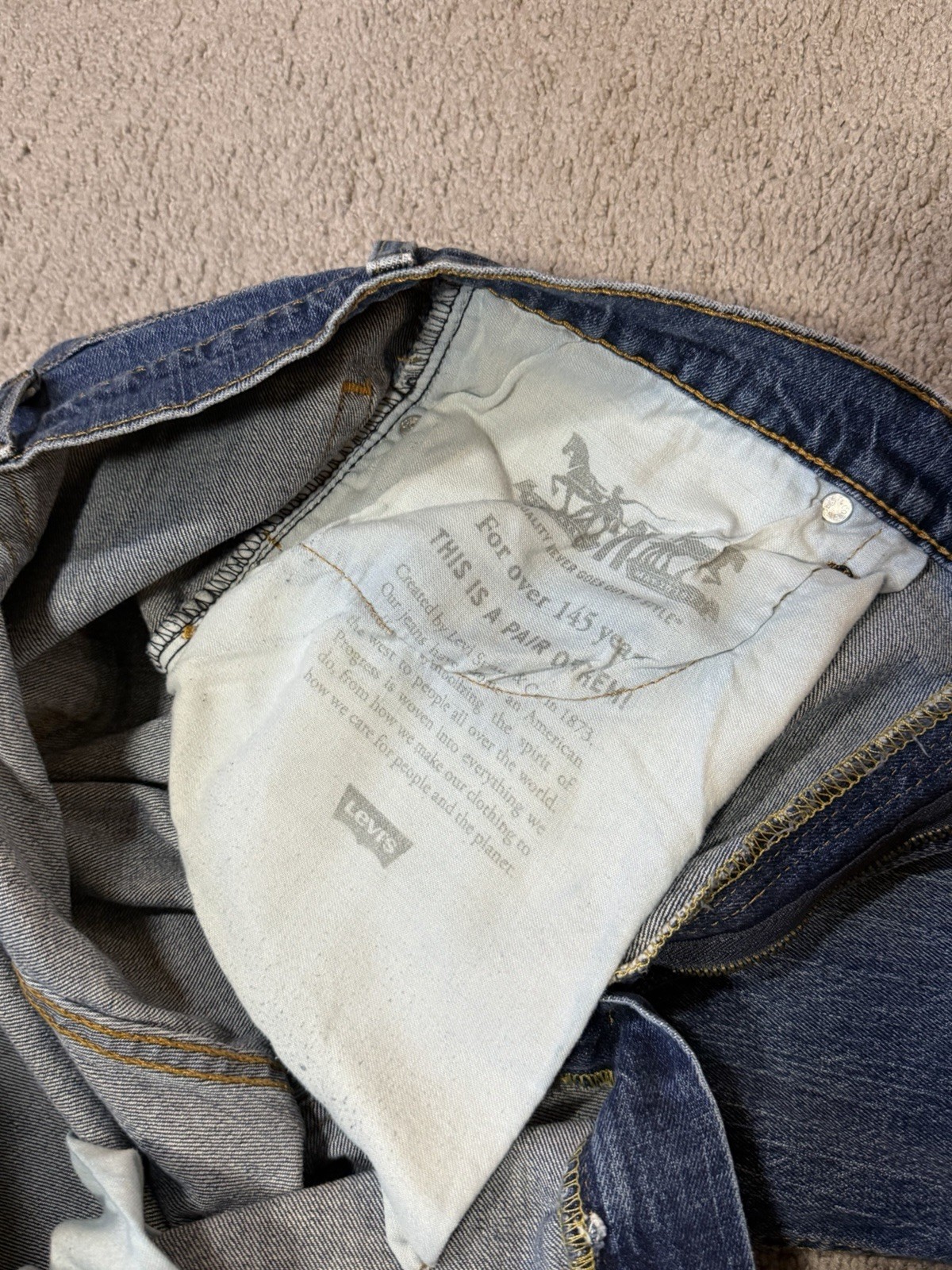 Levi’s Strauss 505 Regular Fit Jeans Blue Denim Medium Wash Pants Men’s 40×32