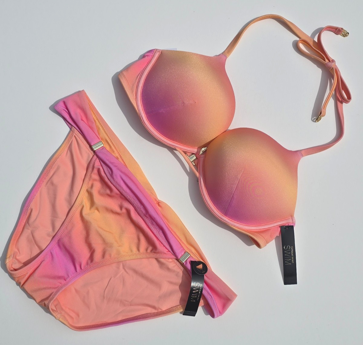 Victoria’s Secret Swim Bombshell Add 2 cups Push-up Set Pink Ombre Harlow Bikini