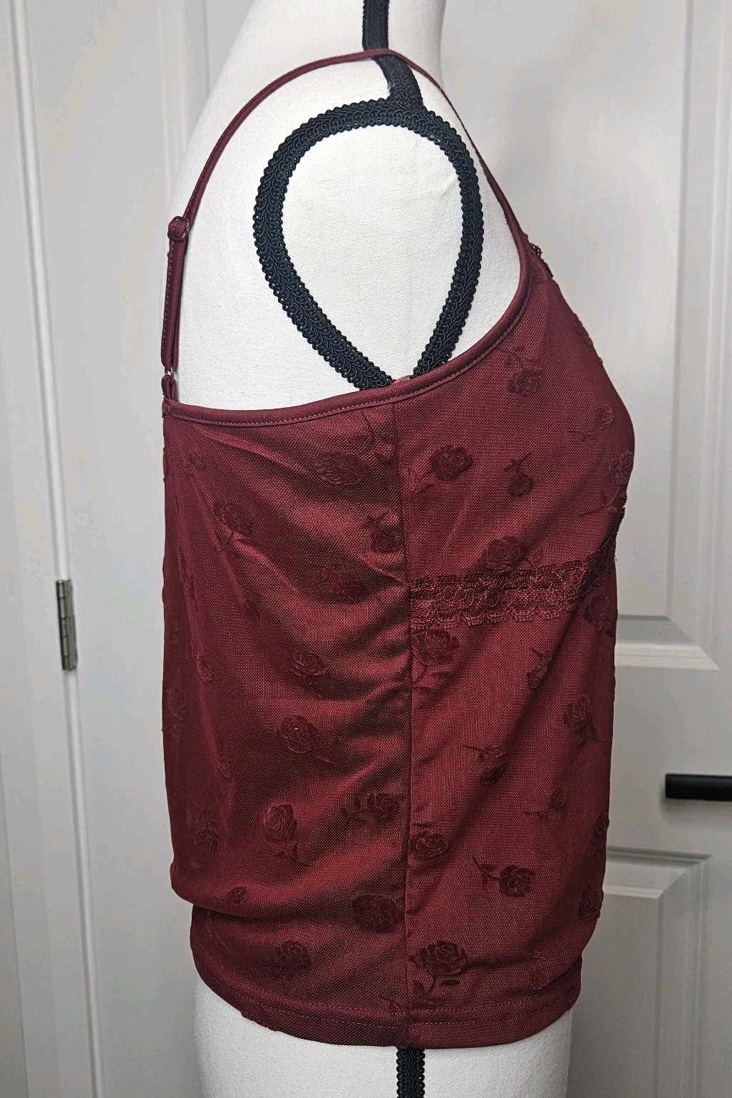 Hesperus Women’s Y2k Style Babydoll Tank Top Lace Whimsigoth Sheer Size Large
