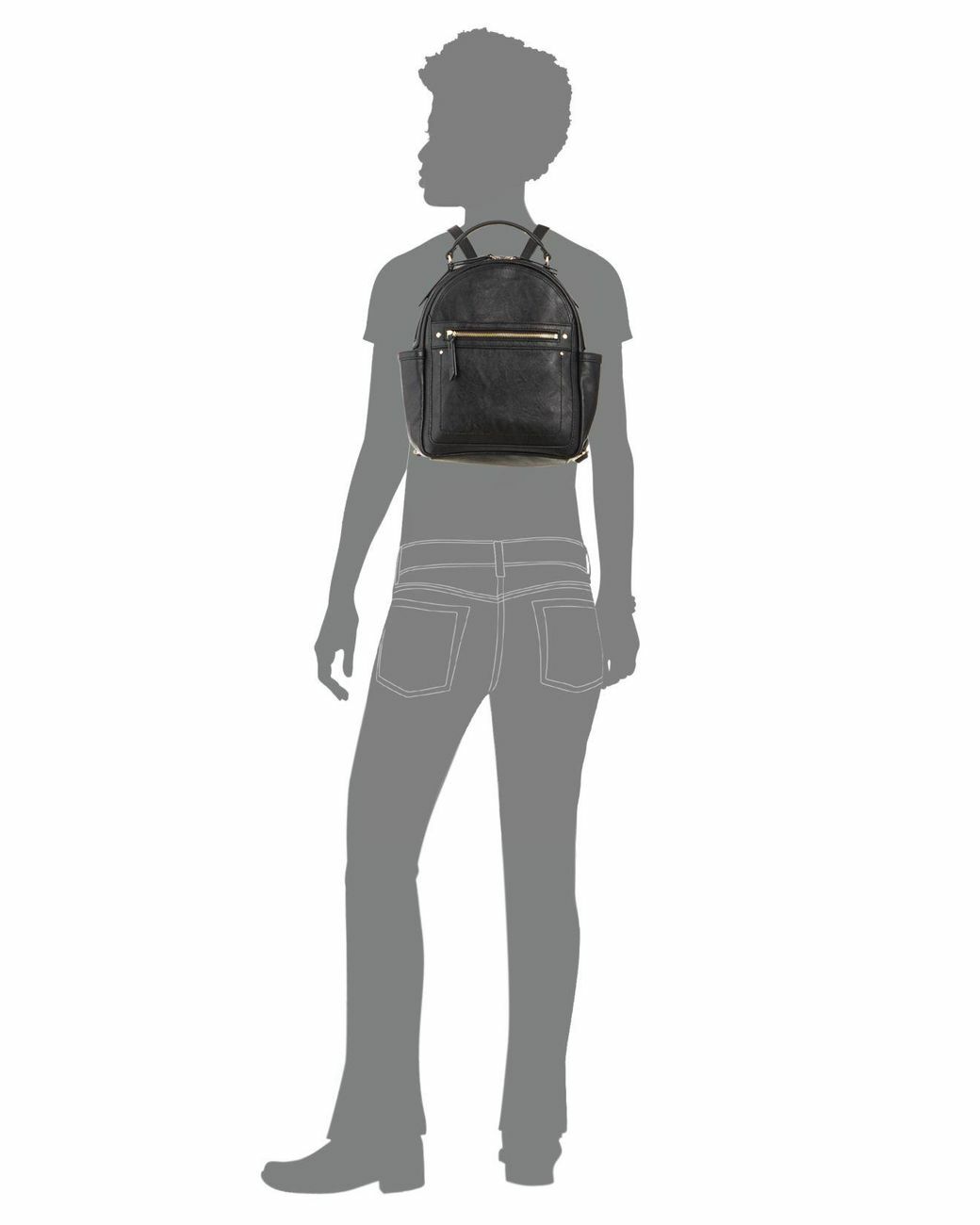 NEW w/ TAGS INC Riverton Backpack / Purse / Bag BLACK fits an iPad NWT