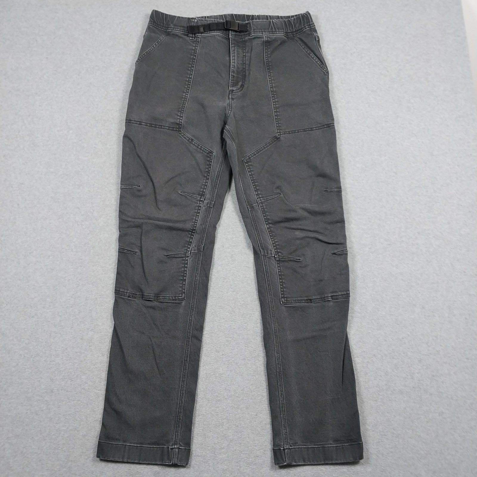Topo Designs Pant Mens Medium Gray Utility Belted Double Knee Climbing Hiking