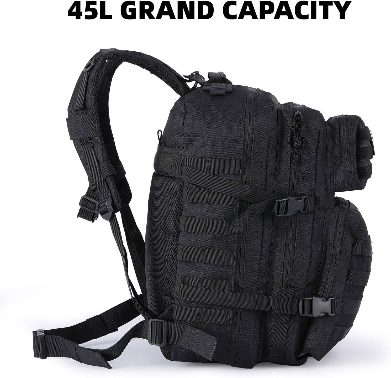 45L Military Tactical Backpack Large Army Men 3 Day Assault Pack Molle Rucksack