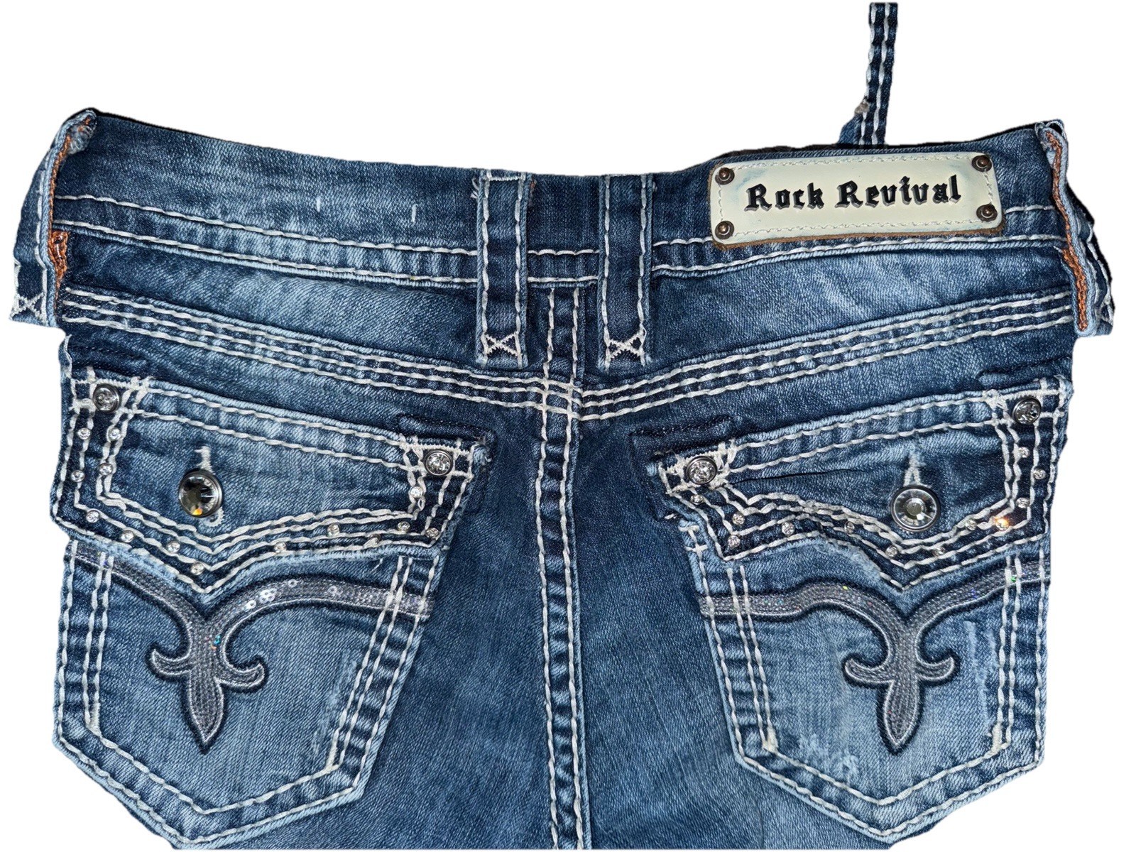 Rock Revival Women’s Mid Rise Bootcut Medium Wash Blue Denim Jeans 5-Pocket