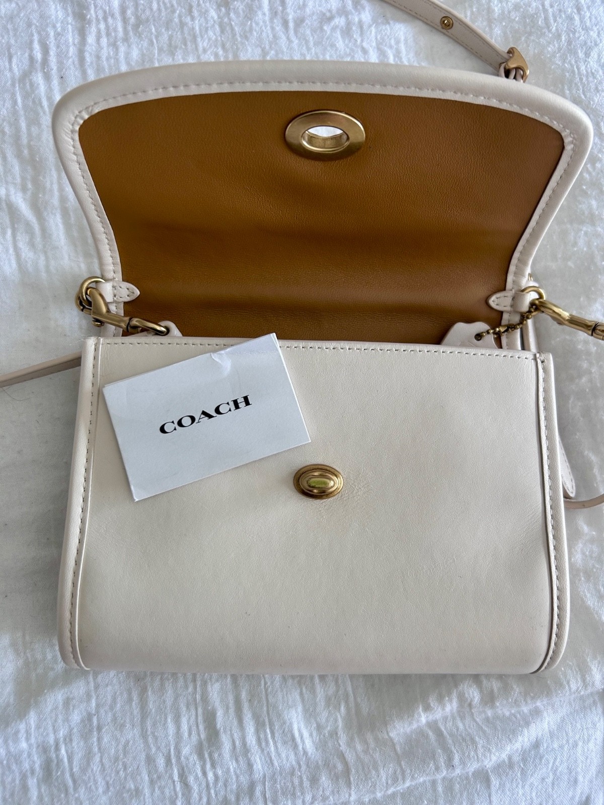 COACH Kip Crossbody Leather Handbag Top Handle Detachable Strap – Chalk – C3486