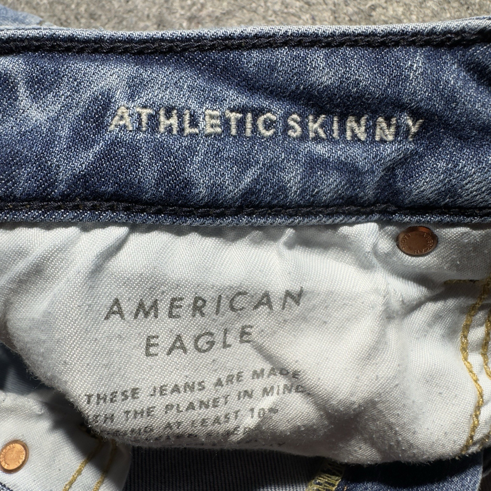 American Eagle Airflex+ Jeans Mens 31×32 Blue Stretch Waist Atheletic Skinny