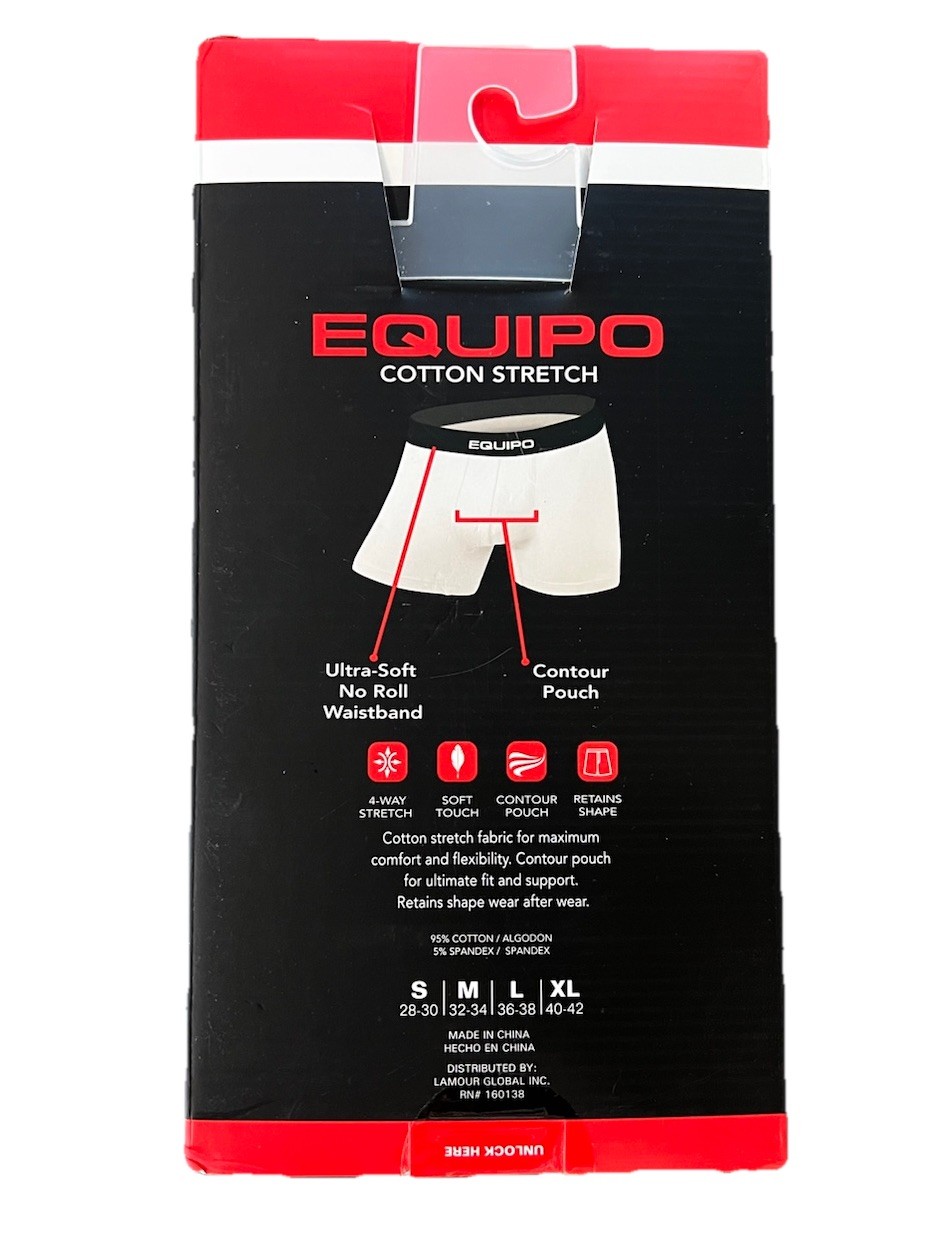 Men’s Equipo 3-Pack Boxer Briefs – Heather Gray Navy – Cotton Stretch Underwear