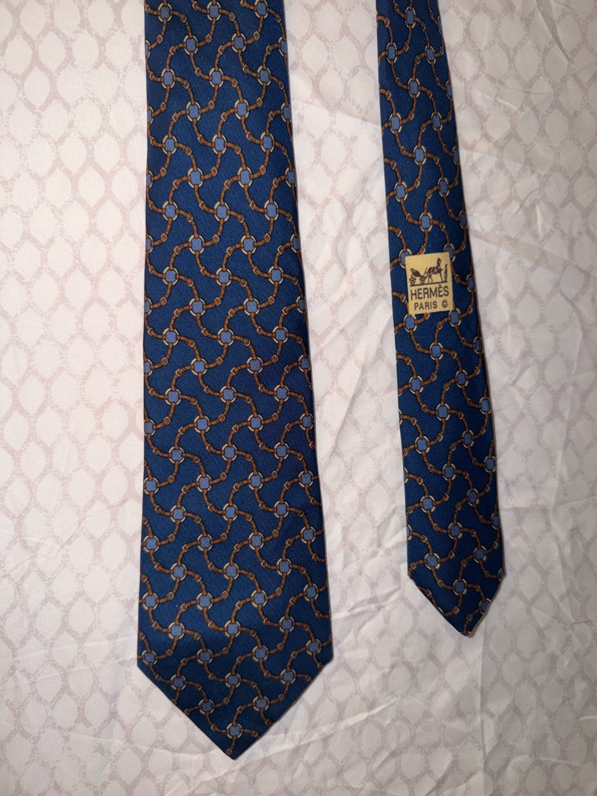 Silk Blue Hermes Tie