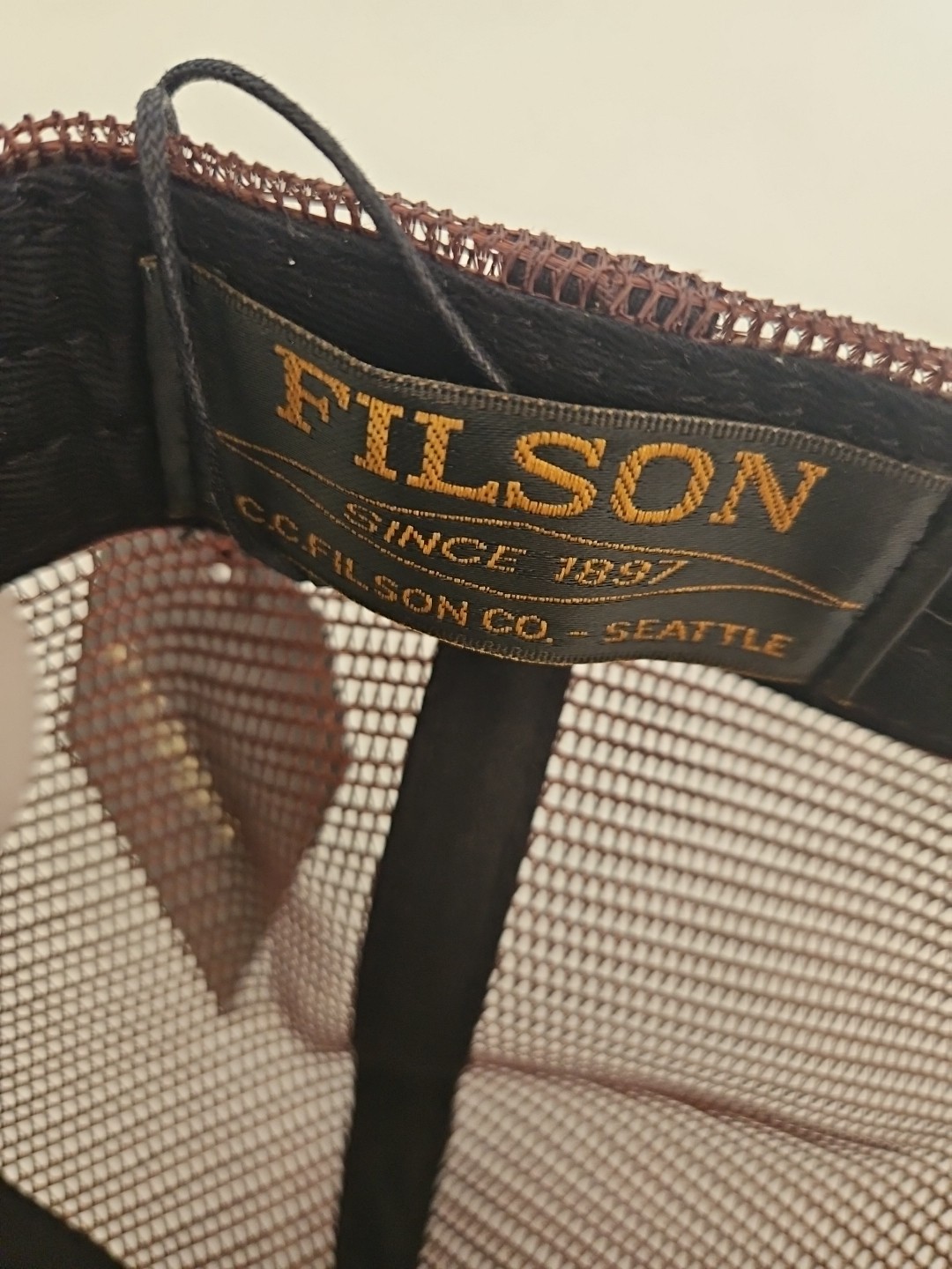 Filson Logger Tin Cloth Mesh Back Cap. Dark Tan.