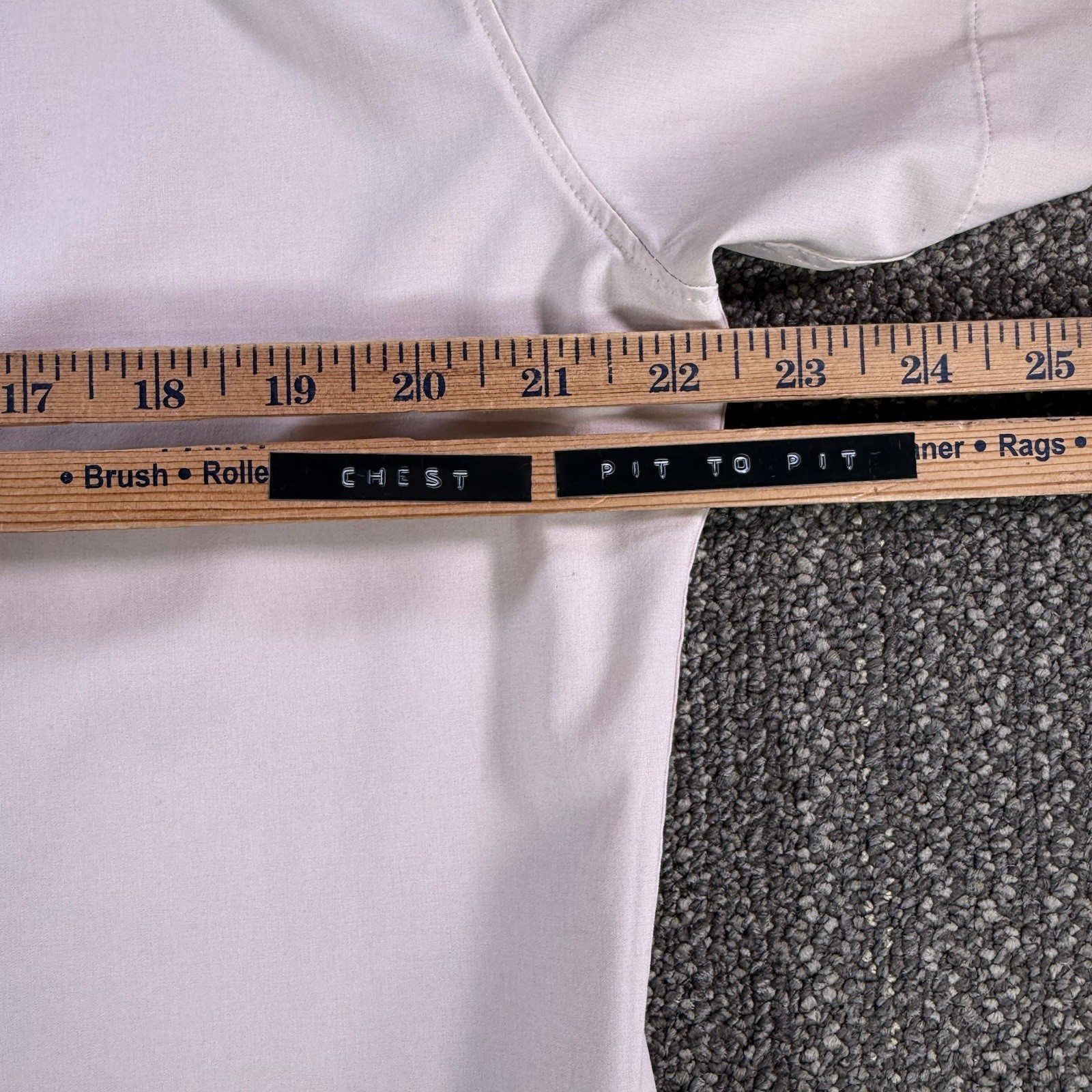 7 Diamonds Grant Woven Shirt Mens Large Beige 4-Way Stretch Performance Tech