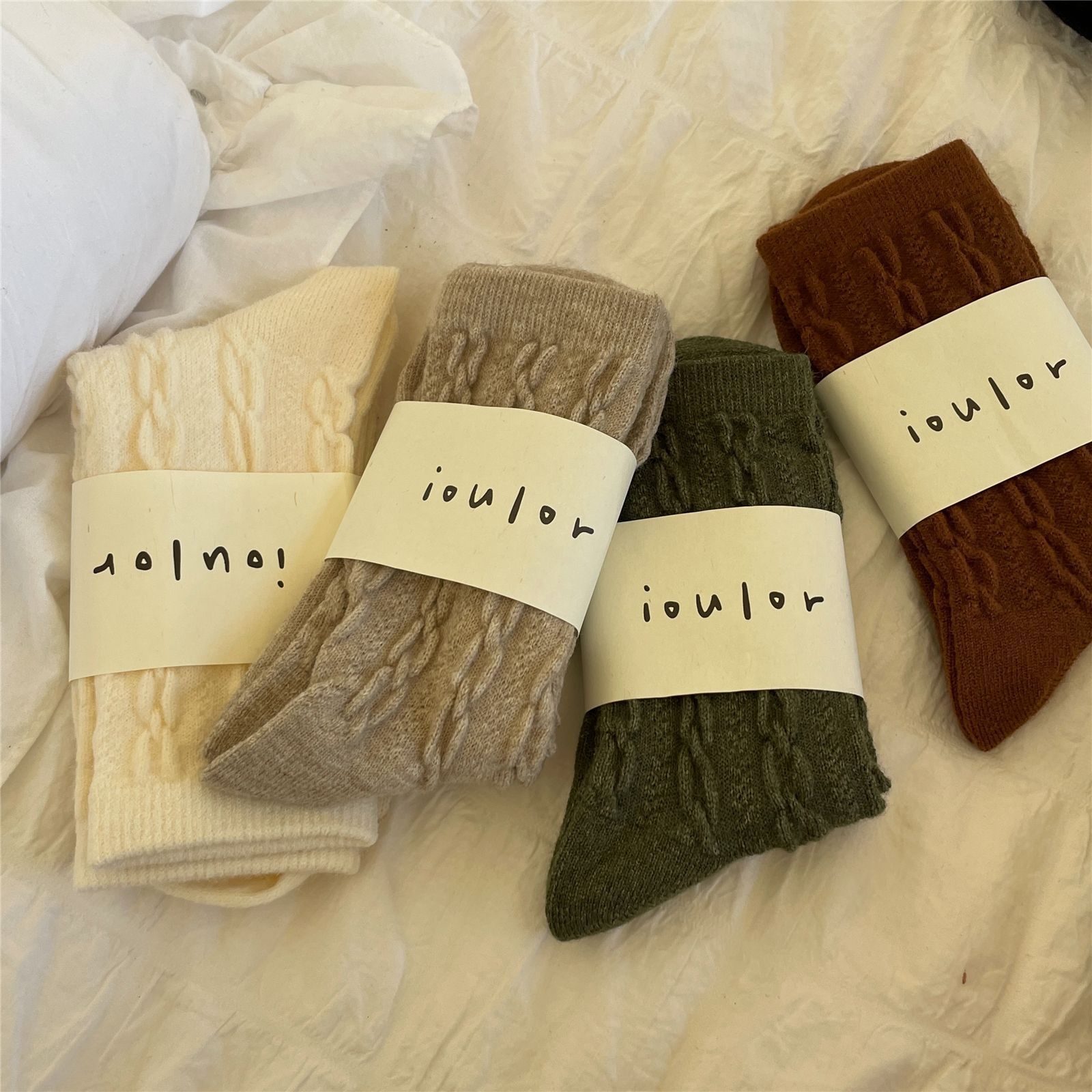 5 Pairs Women Wool Crew Socks Warm Heavy Thick Design Knit Boots Fuzzy Soft 5-9
