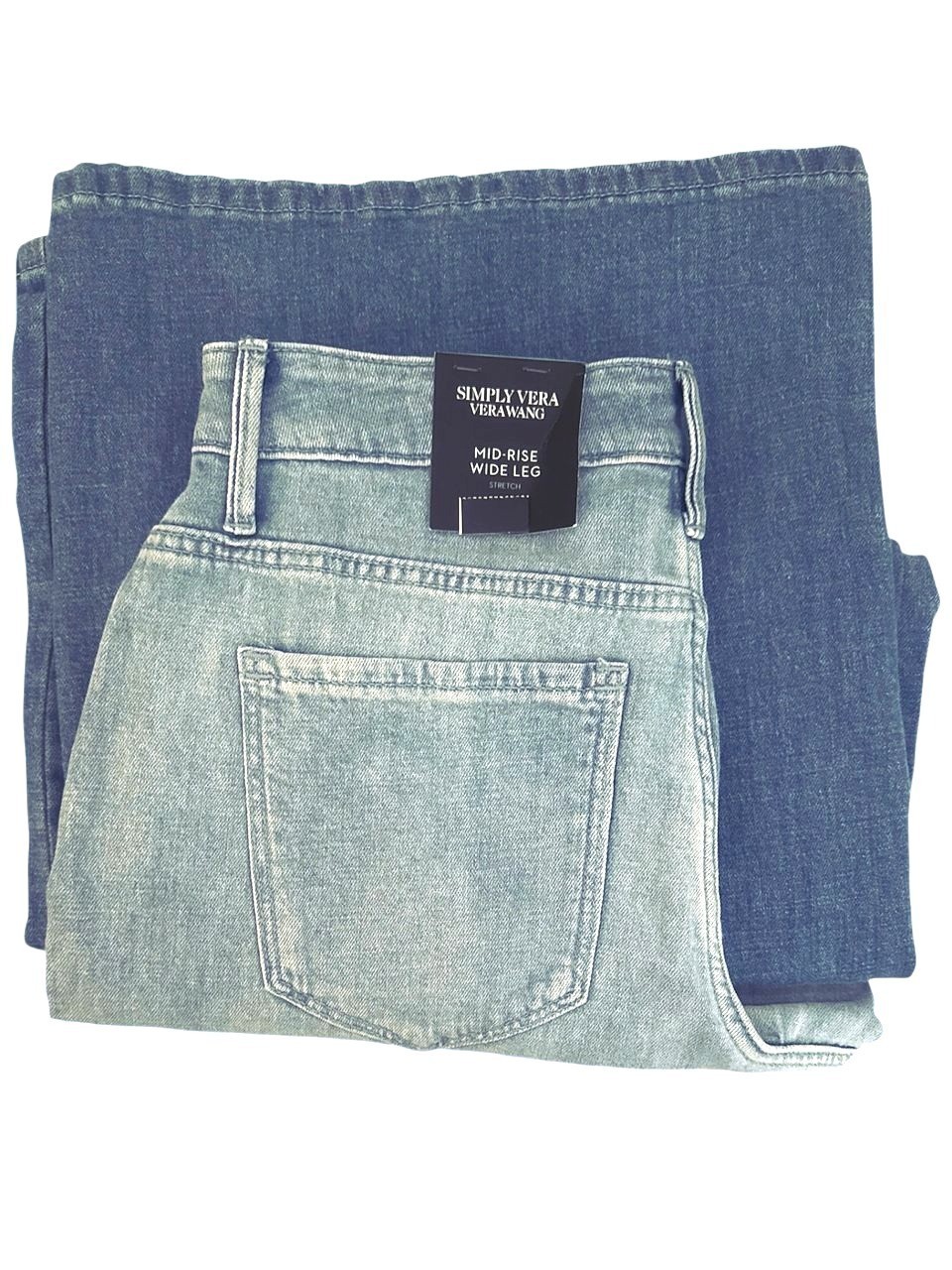 Simply Vera Wang Womens Mid Rise Ombre Fade Relaxed Wide Leg Jeans Sz 6 New