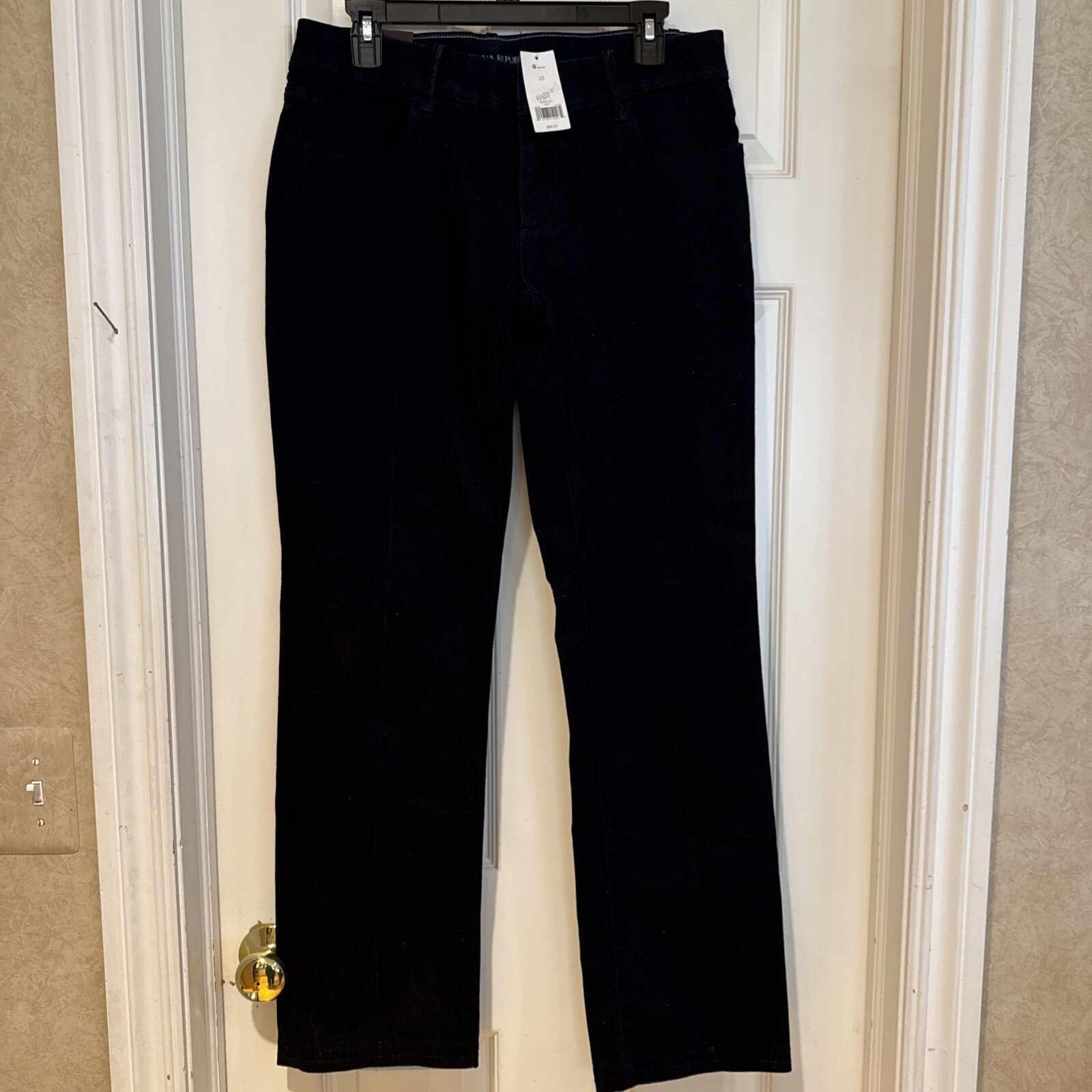 Nwt Banana Republic Classic Straight Leg Dark Blue Jeans Stretch Sz 10 Women’s