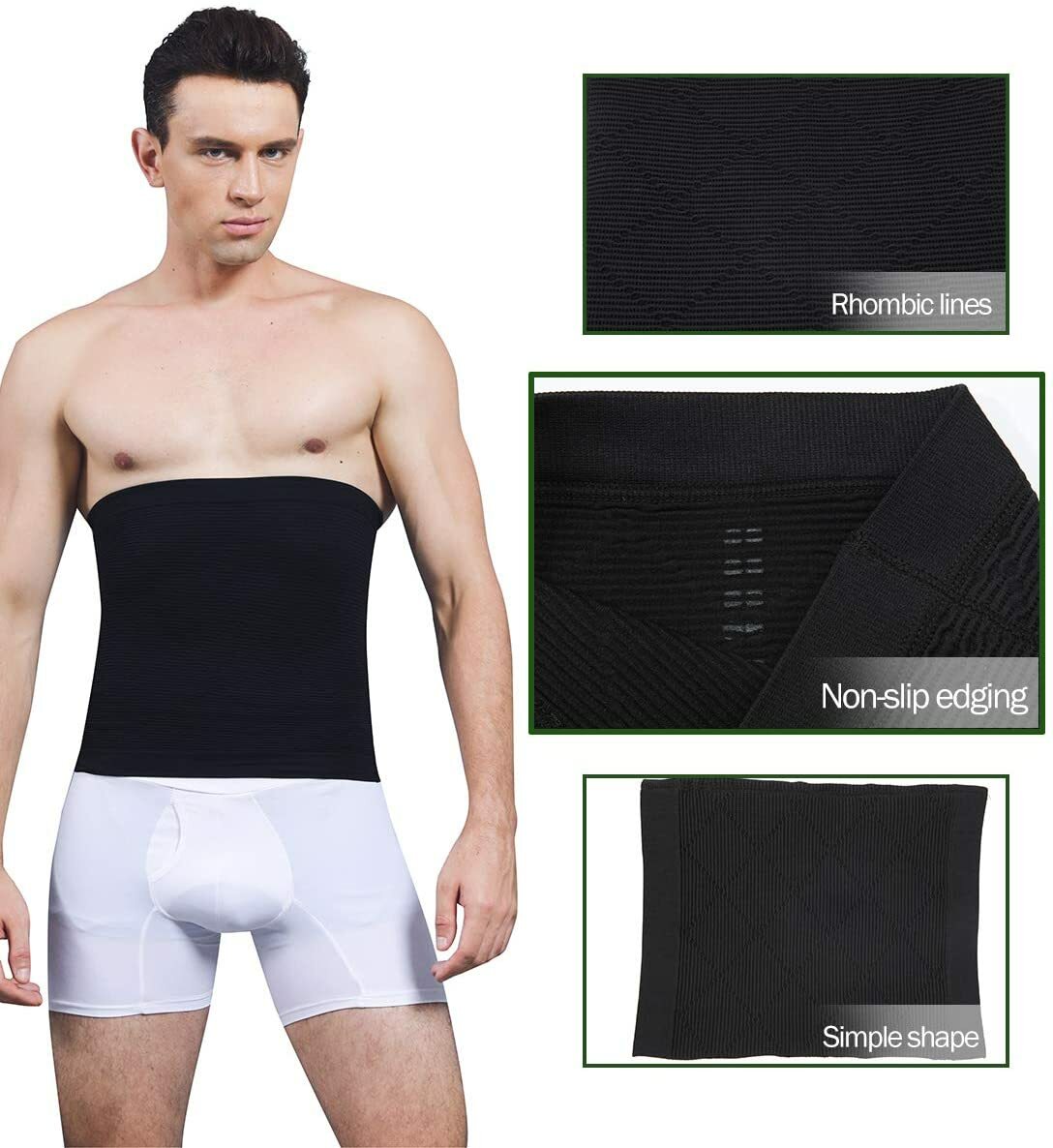 Men’s Compression Elastic Waist Trainer Clincher Girdle Weight Loss Body Shaper