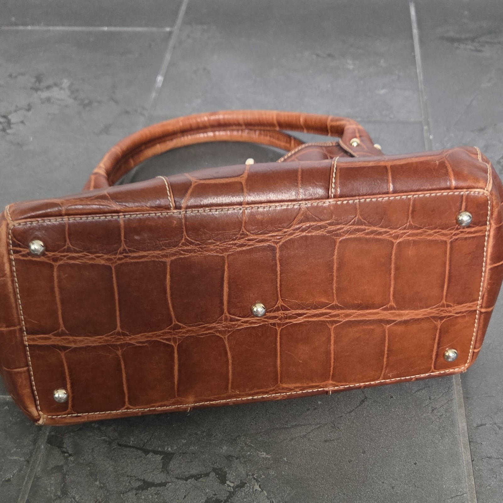 Dooney & Bourke Croc-Embossed Leather Shoulder Bag with Reversible Lock Clip