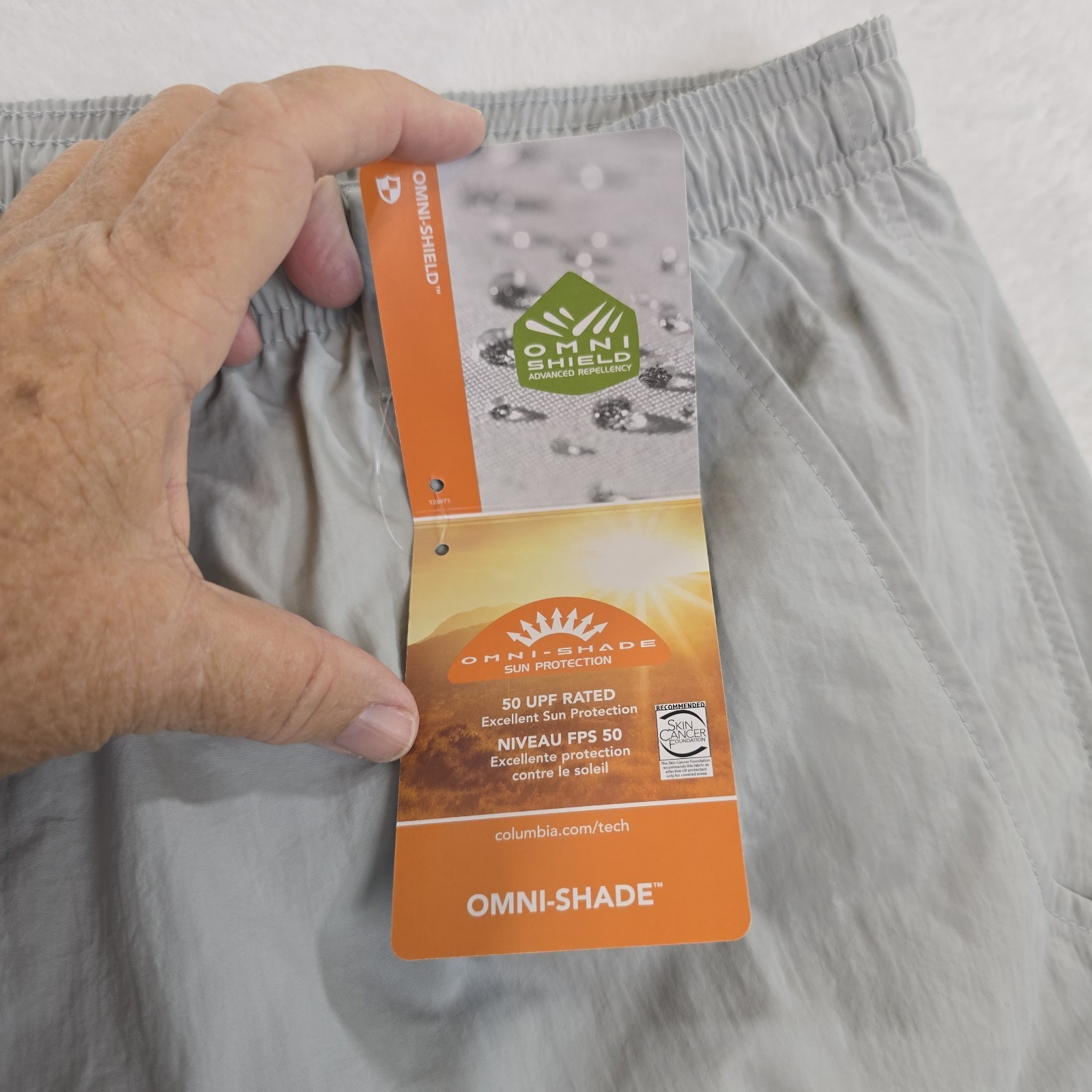 Columbia PFG Shorts Mens L Gray Backcast IV 6 In Inseam Swim Trunks Omni-Shade