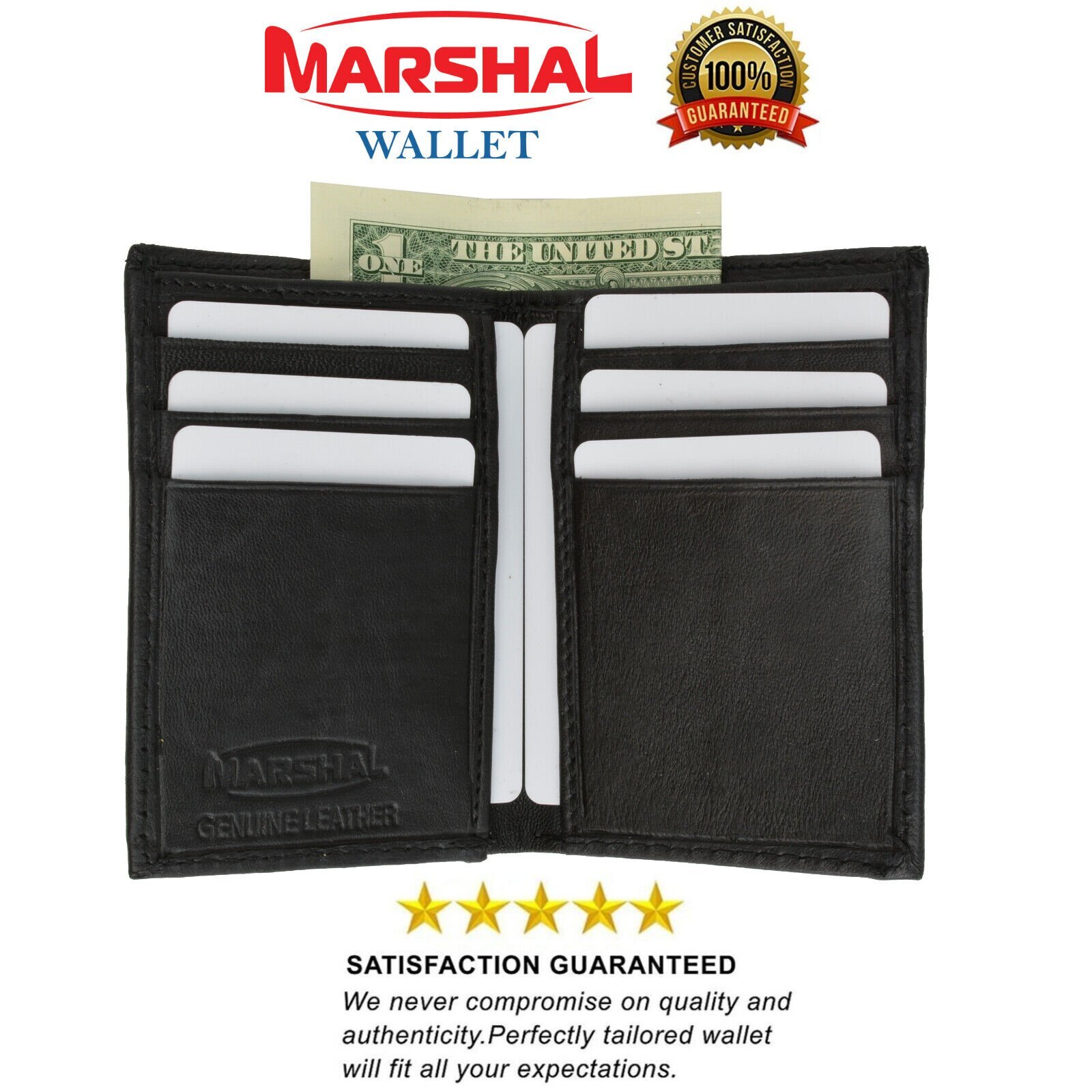 Men’s Mini Slim Thin Bifold Genuine Leather ID Card Bill Holder Wallet