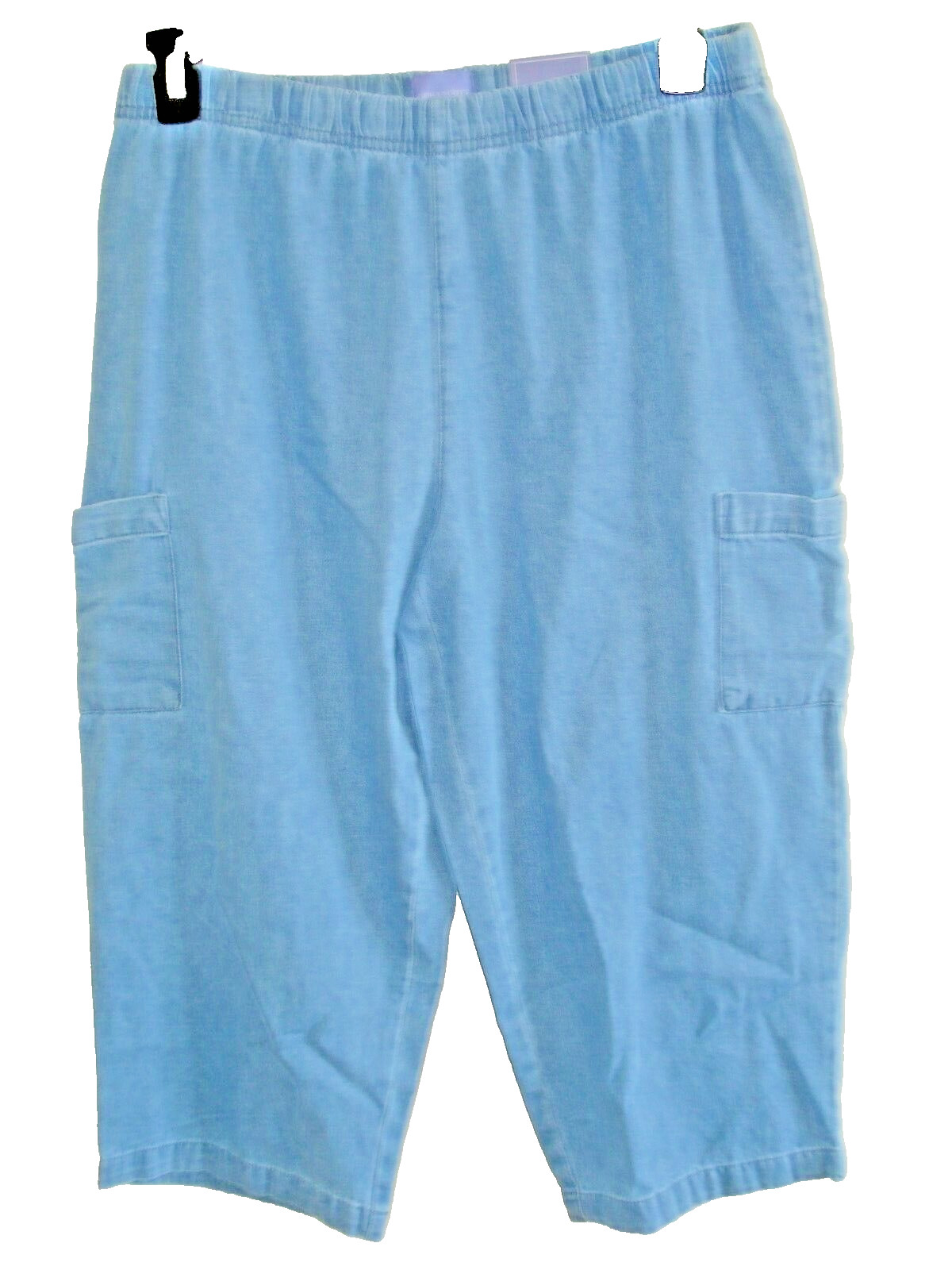 Ladies Capri Pants Denim Size Large Laura Scott Cotton Light Wash NEW