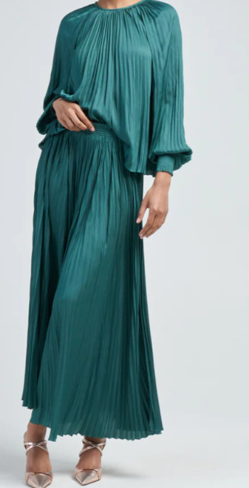 NWT $720 Ulla Johnson designer jade green skirt and blouse Set S/M NEW