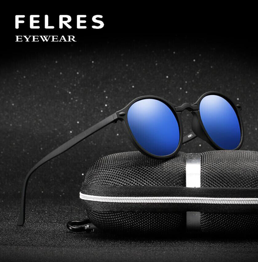 Round Polarized Lightweight Sunglasses For Men Women Retro Driving Glasses UV400