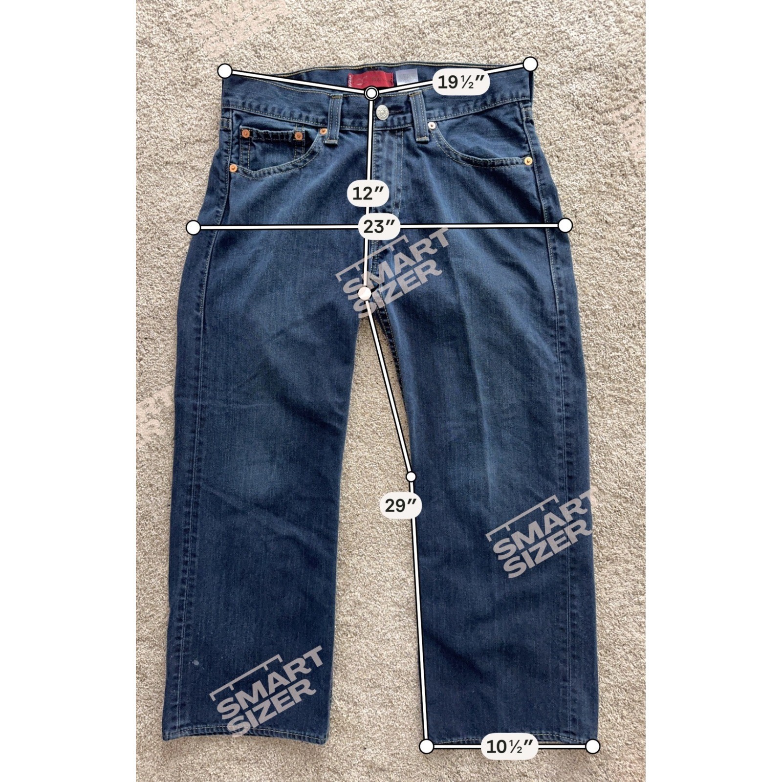Levis Type 1 Real Loose Jeans Mens 34×30 Dark Wash Baggy Wide Leg Denim Vintage