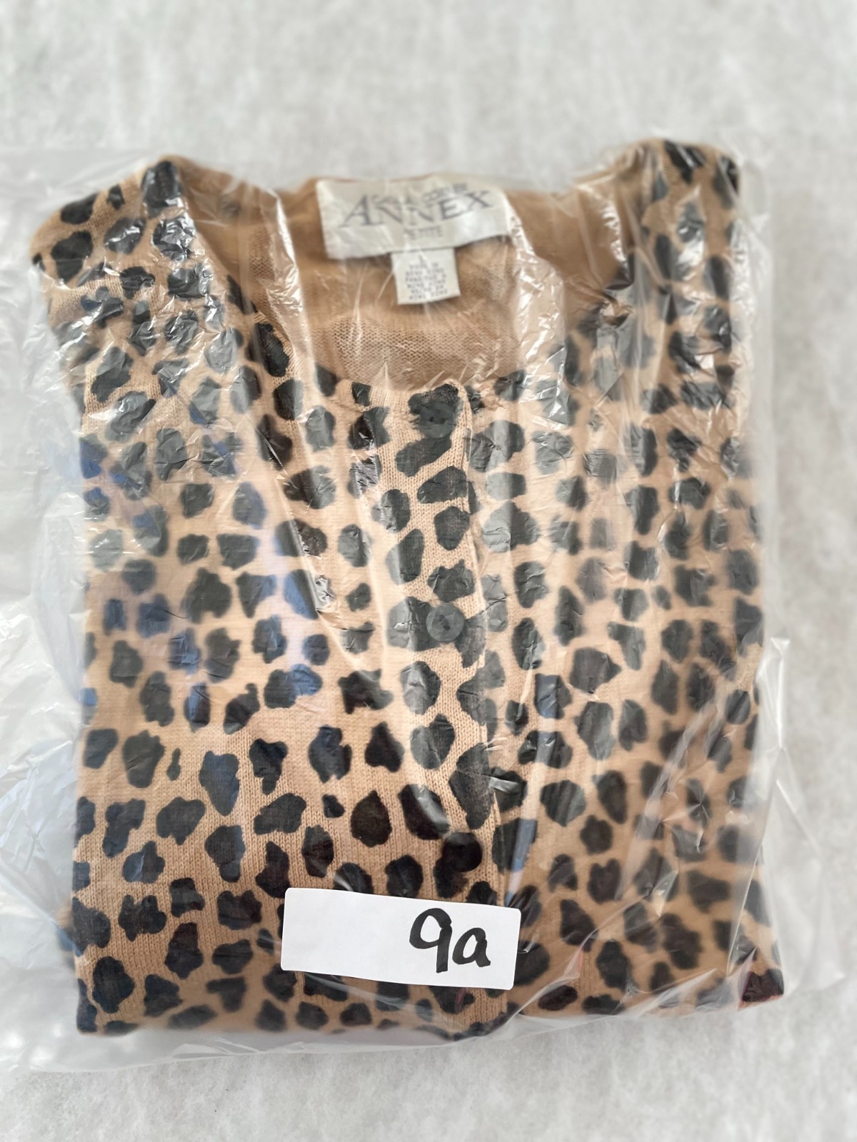 Casual Corner Annex Womens Camel Classic Leopard Print Cardigan Sweater Size L