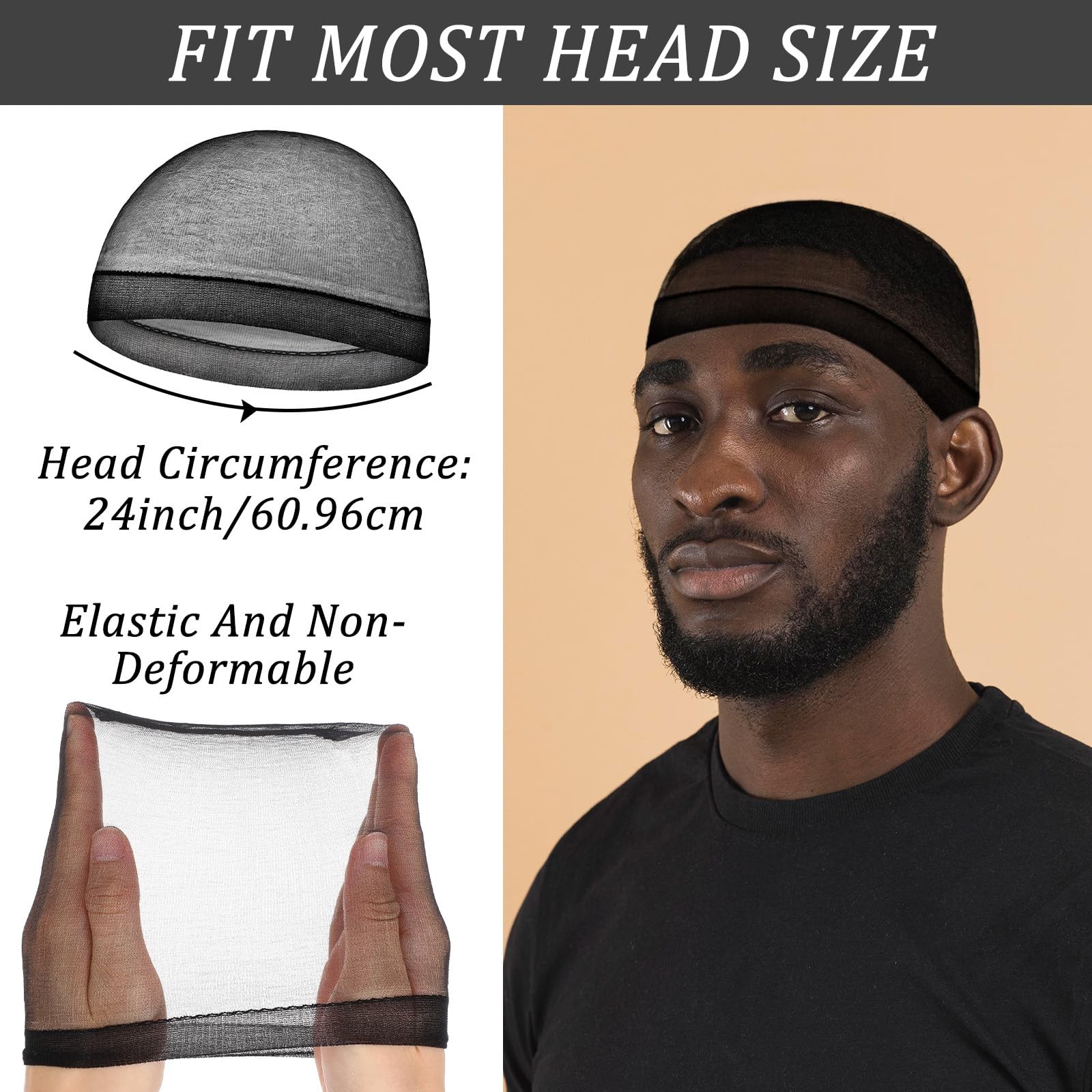 10Pcs Silky Stocking Cap Breathable Wave Cap for Men Soft Sleeping Shower Cap…