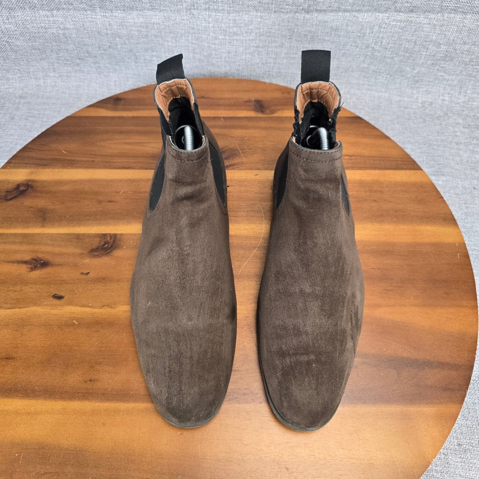 Mens Brown Suede Chelsea Boots Ankle Pull On Elastic Gore Size EUR 41 US 8.5